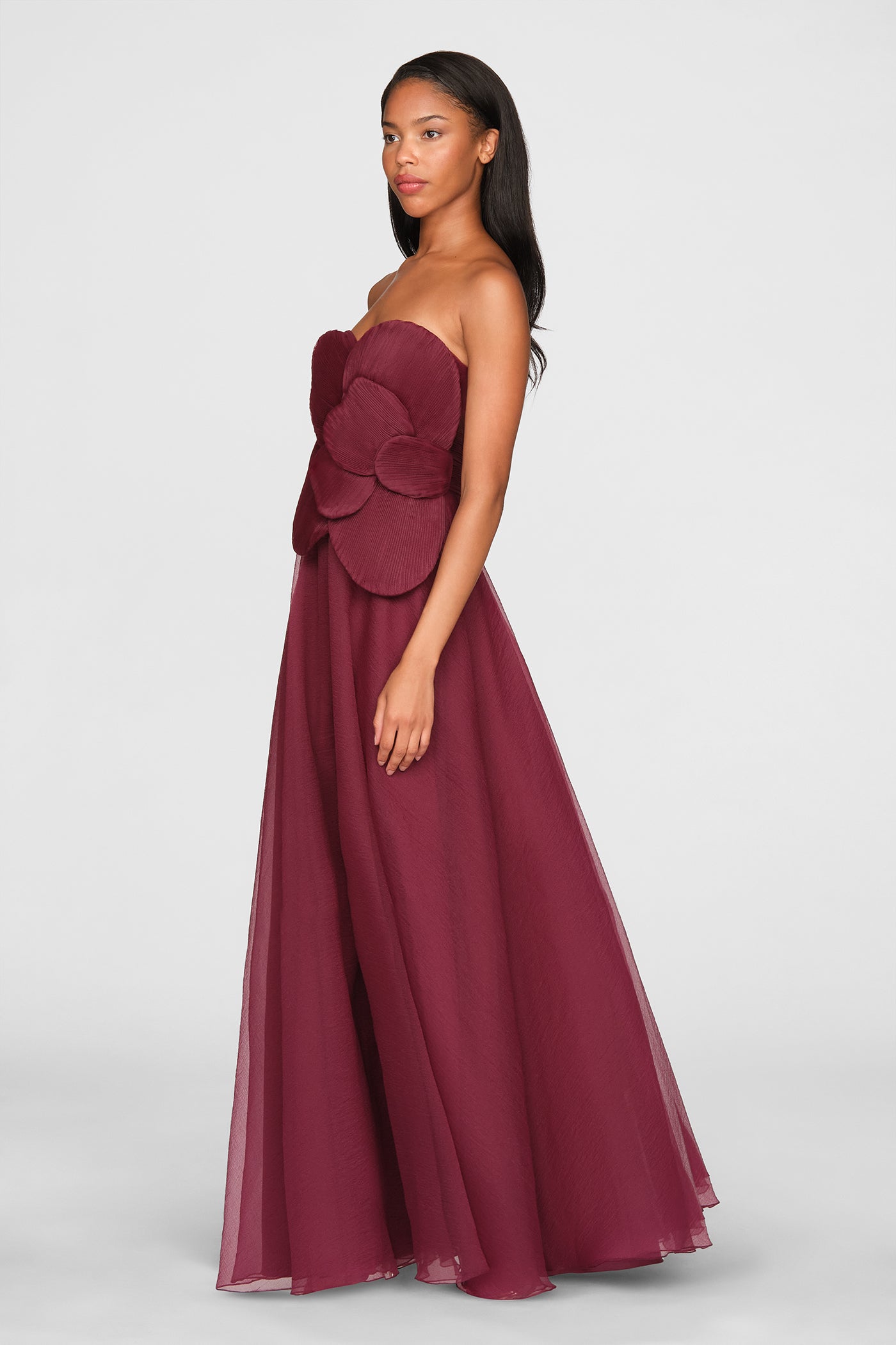 Lyon Pleated Draped Rose Gown