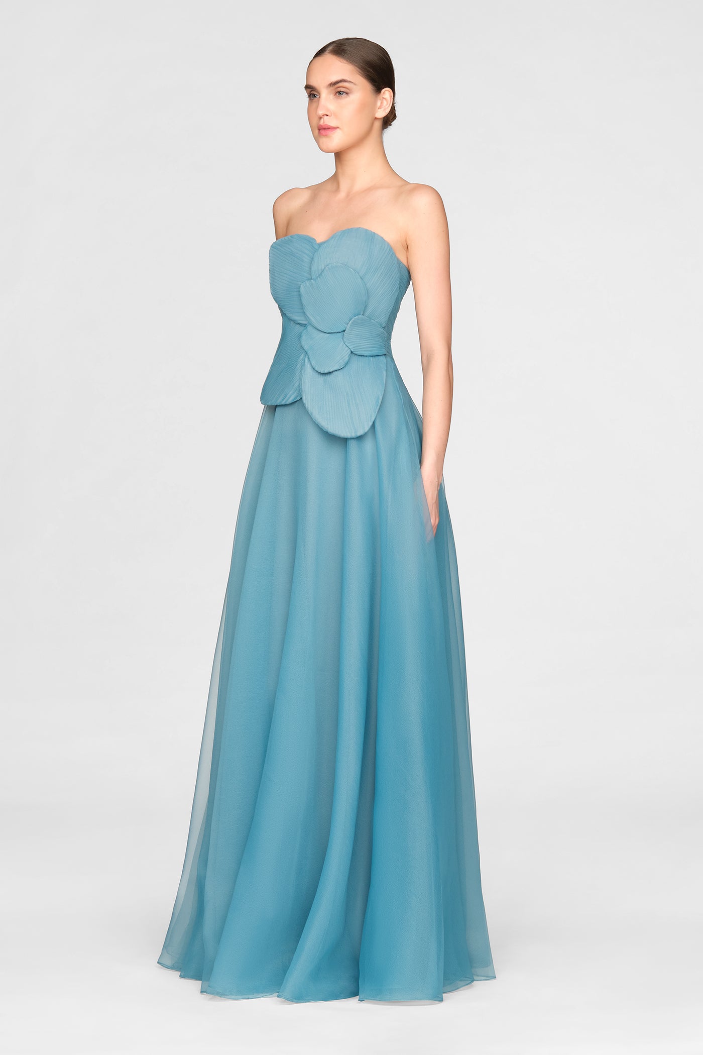 Lyon Pleated Draped Rose Gown