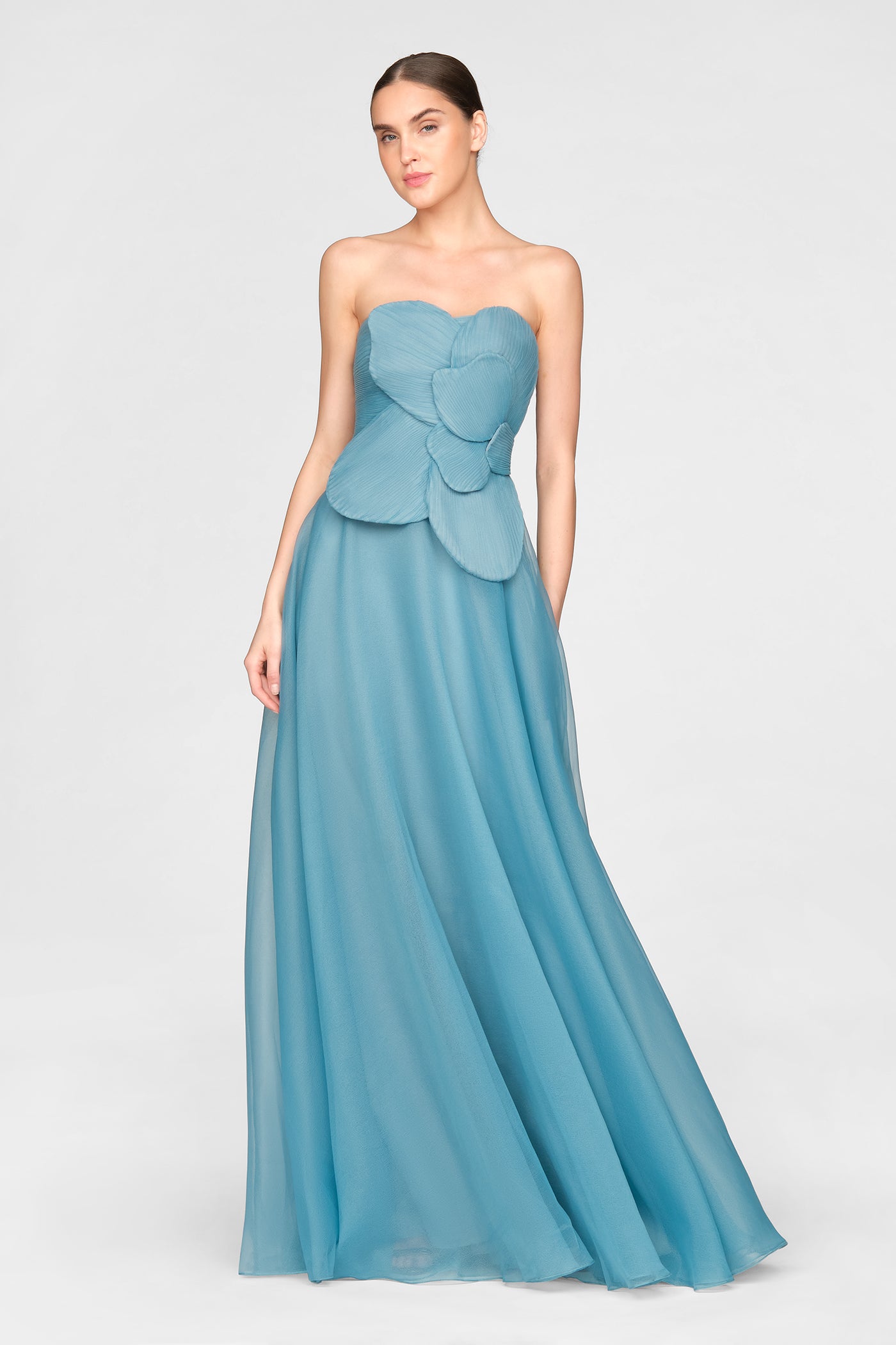 Lyon Pleated Draped Rose Gown