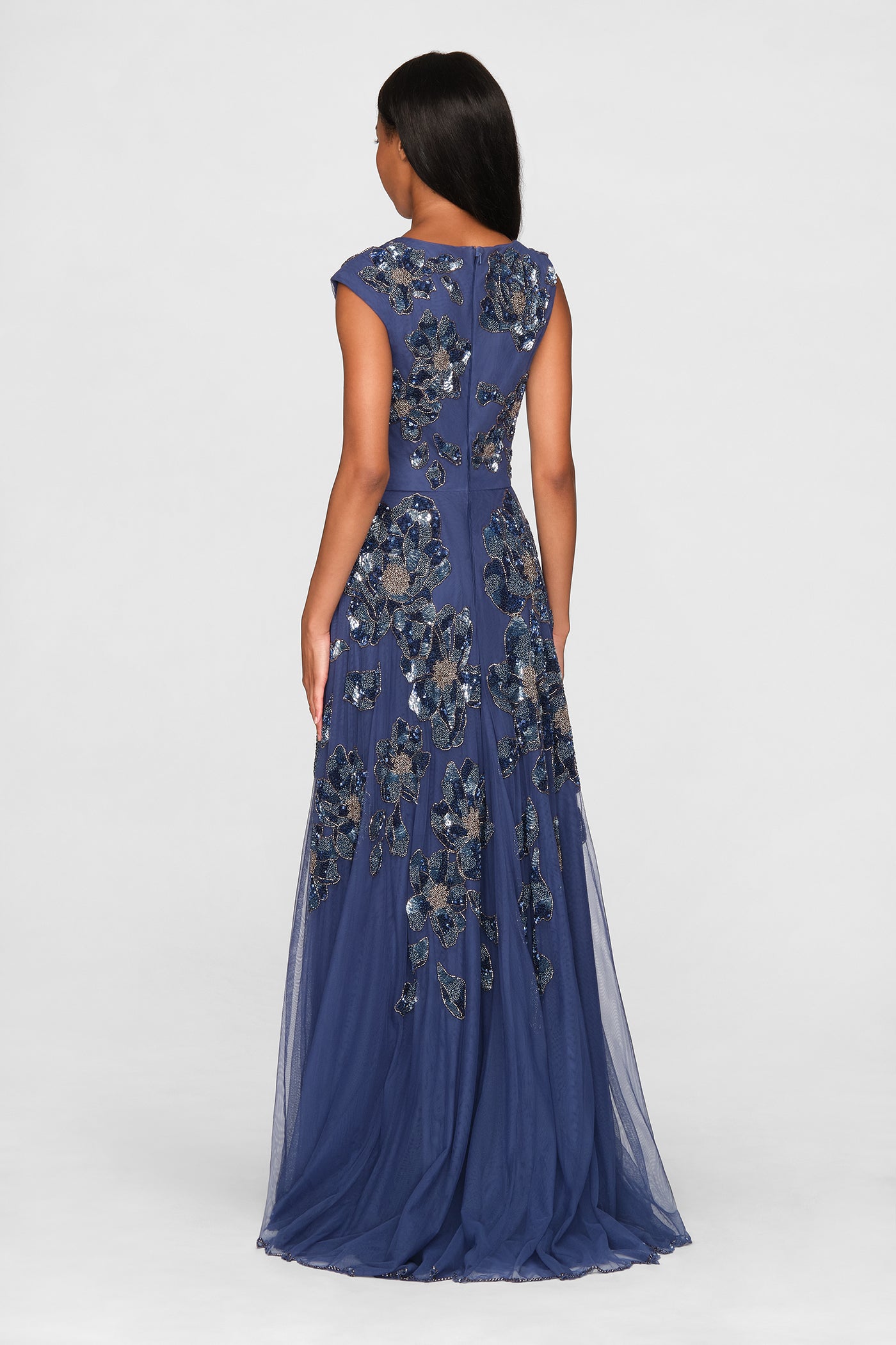 Alexis Beaded Scallop Gown