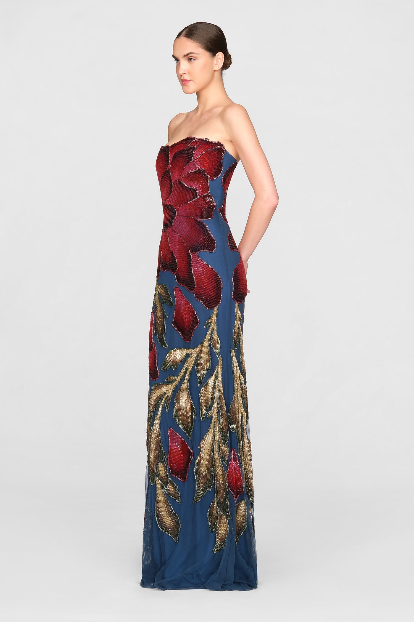 Marie Strapless Beaded Gown