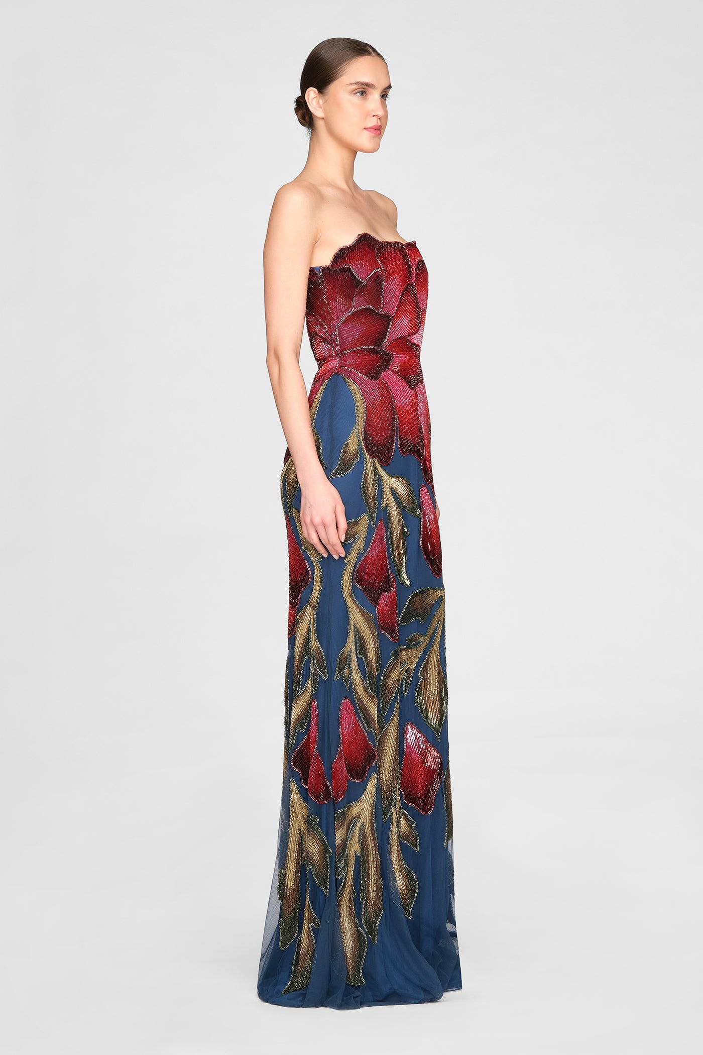 Marie Strapless Beaded Gown