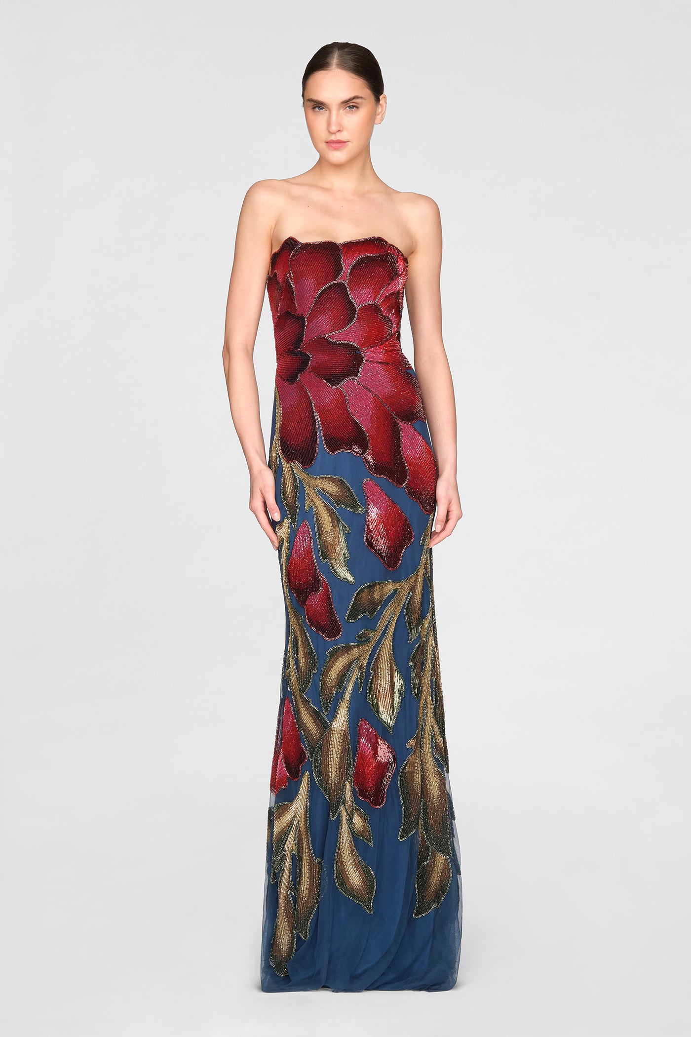 Marie Strapless Beaded Gown