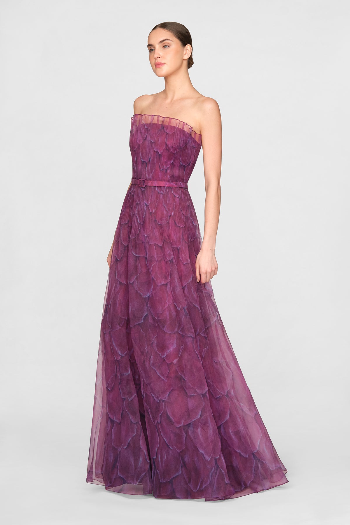 Ivana Printed Organza Gown