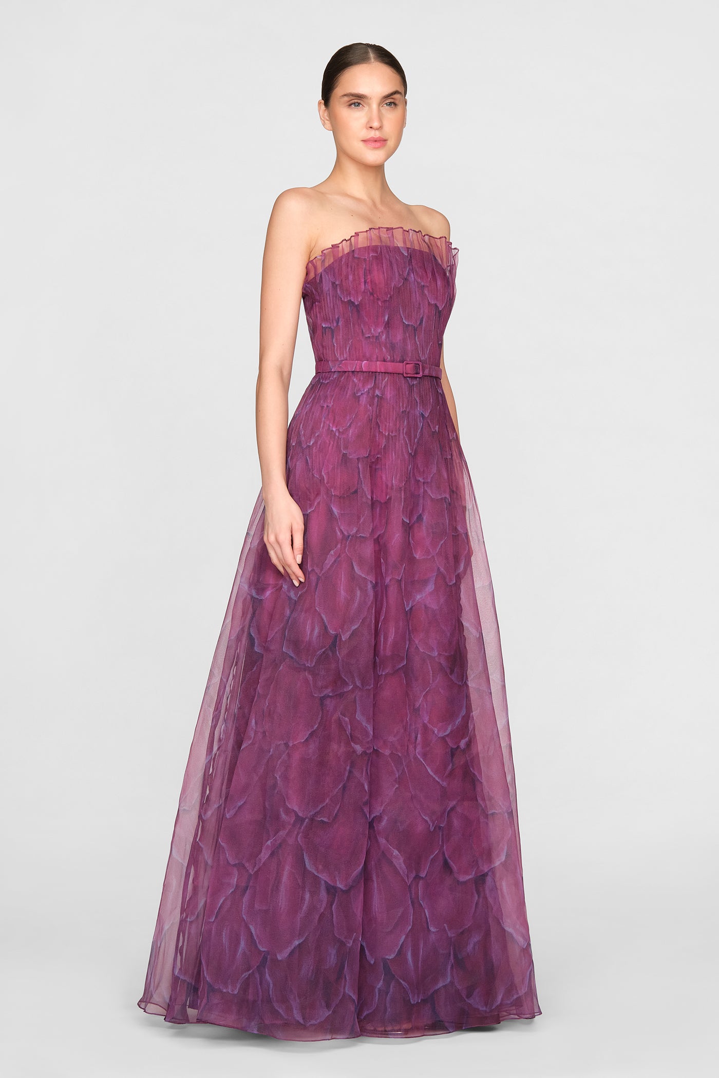Ivana Printed Organza Gown