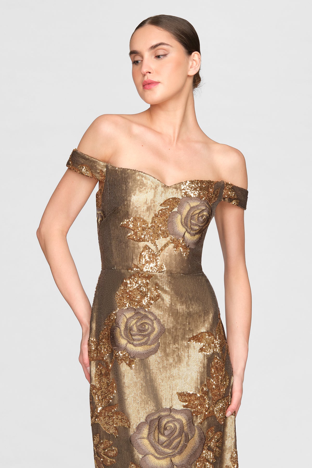 Aure Column Sequin Gown