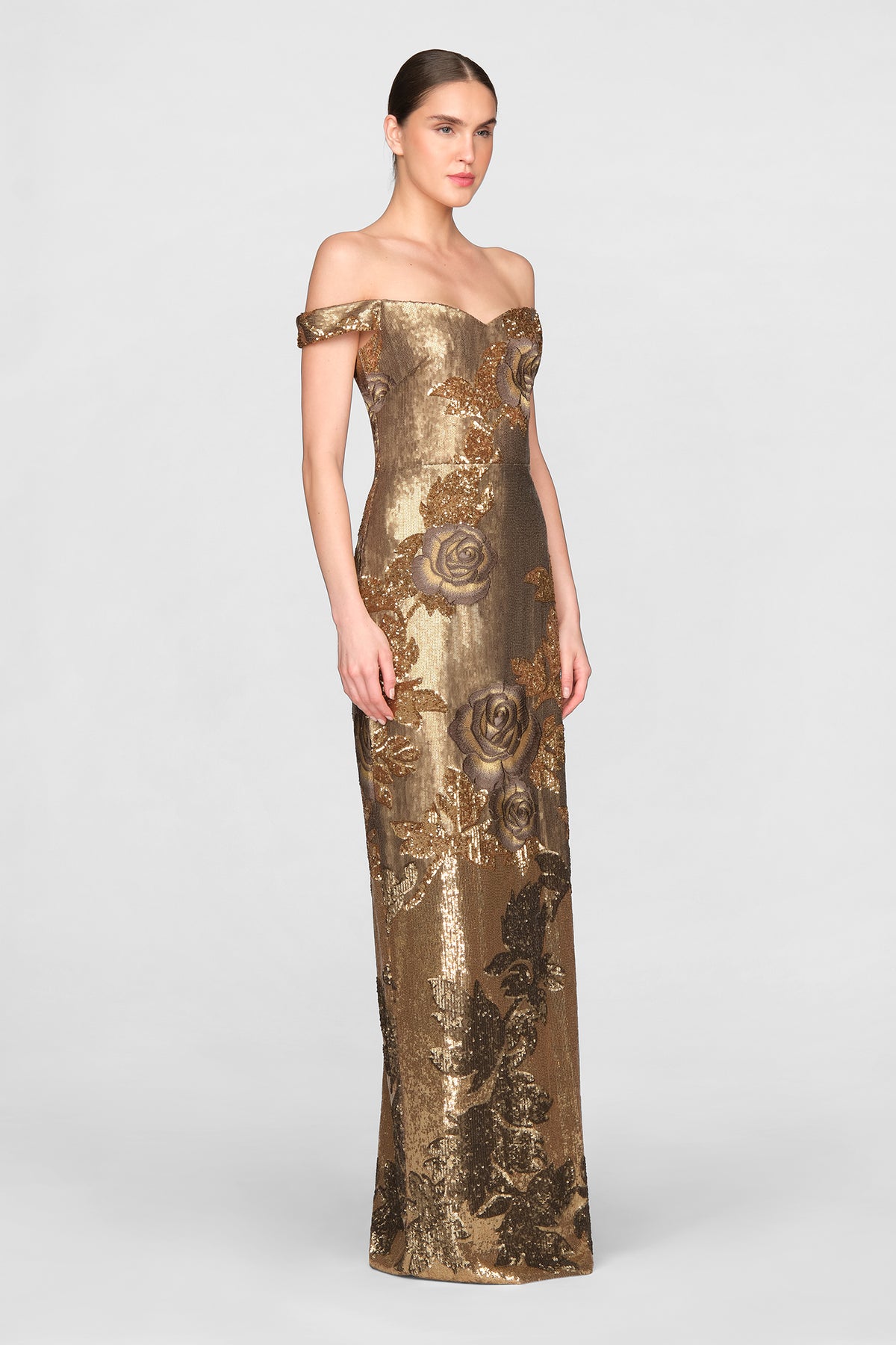 Aure Column Sequin Gown