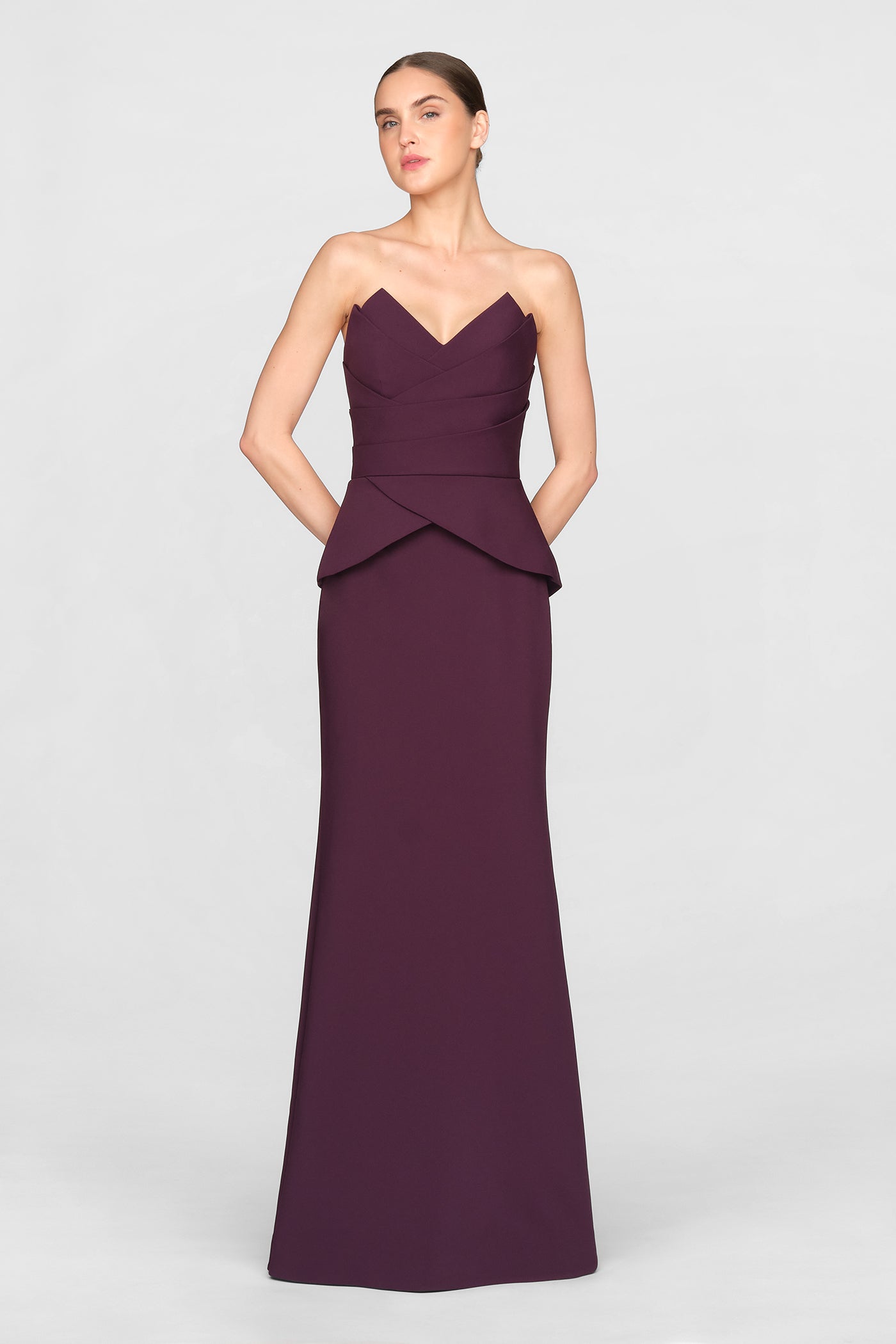Lucinda Strapless Crepe Gown