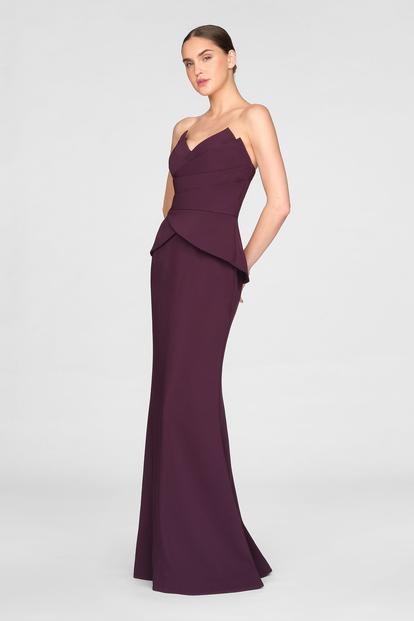 Lucinda Strapless Crepe Gown