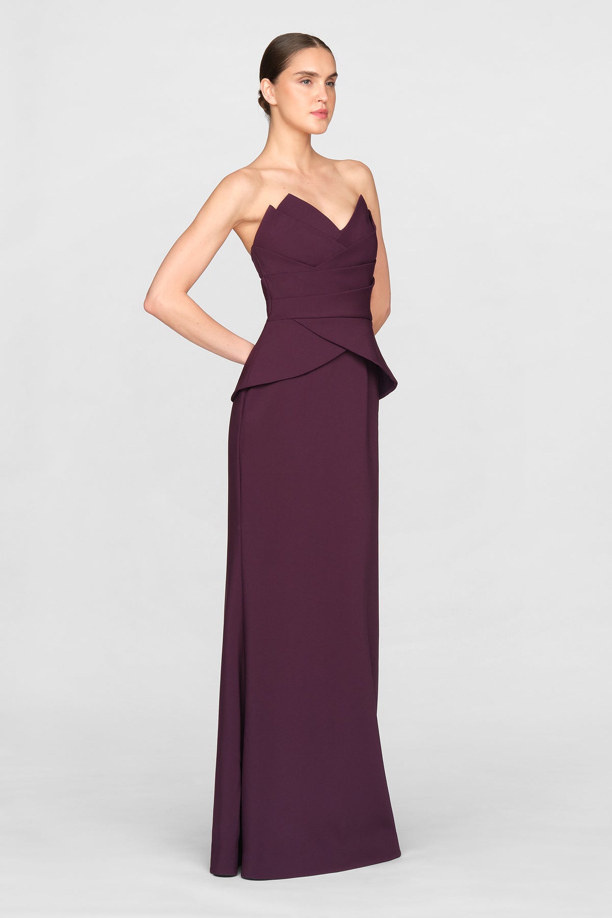 Lucinda Strapless Crepe Gown
