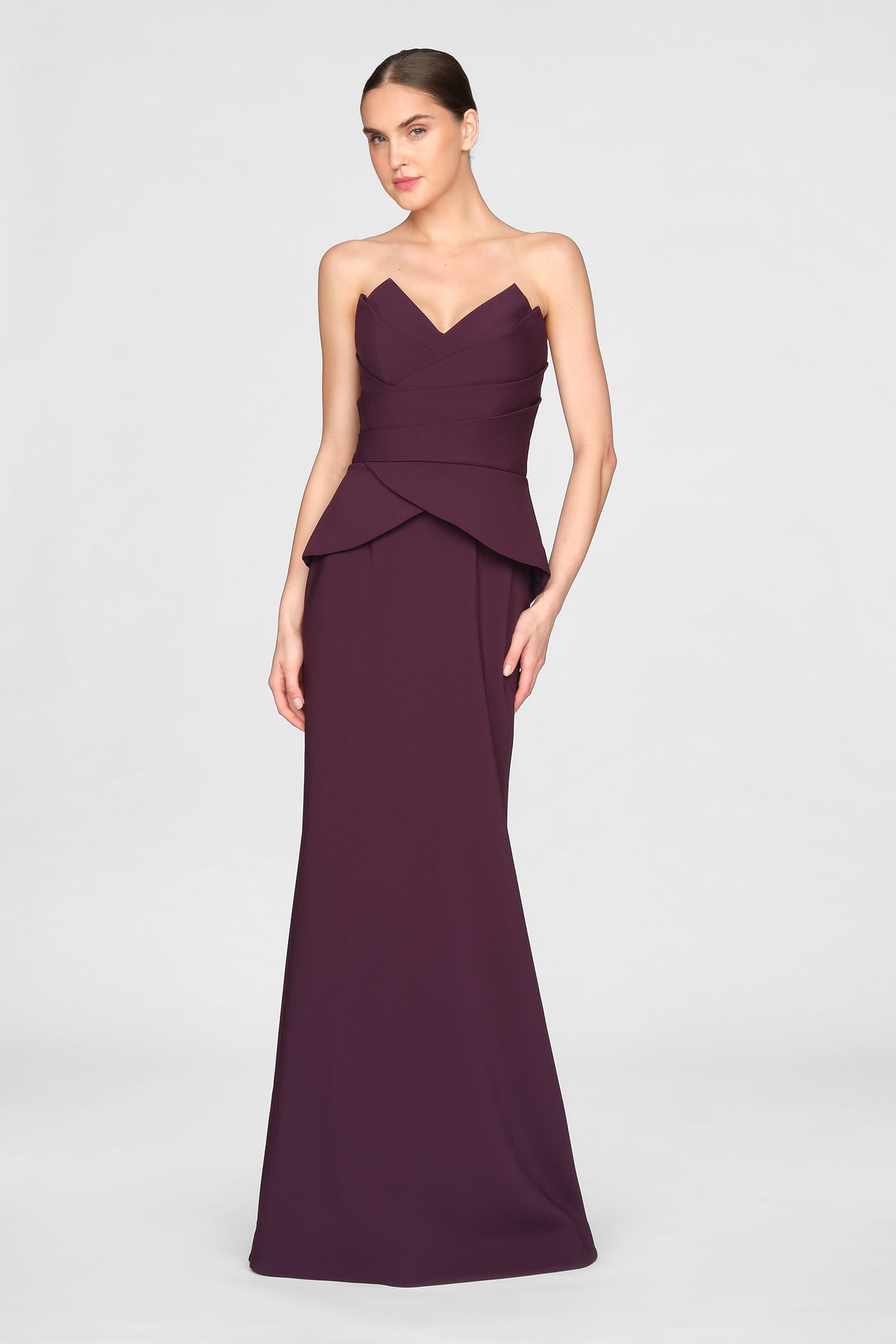 Lucinda Strapless Crepe Gown