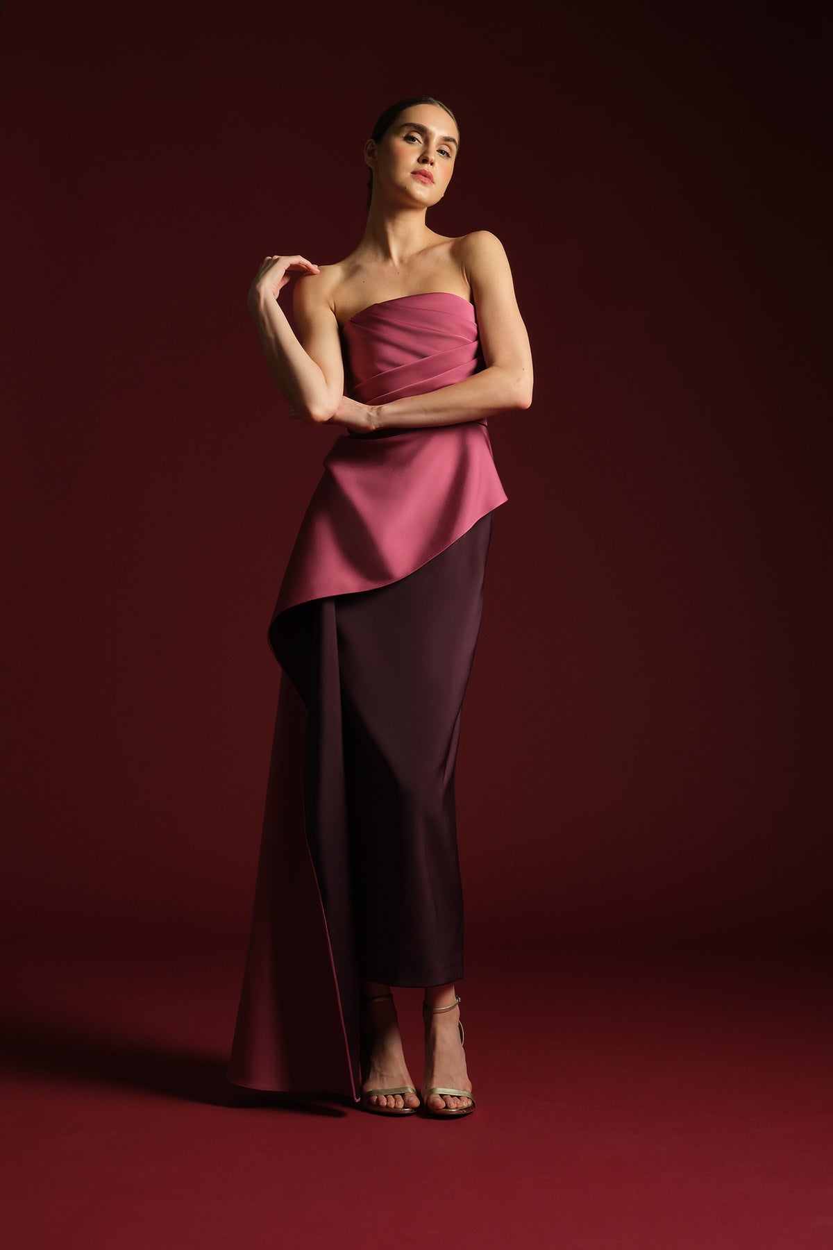 Diane Strapless Two Tone Gown