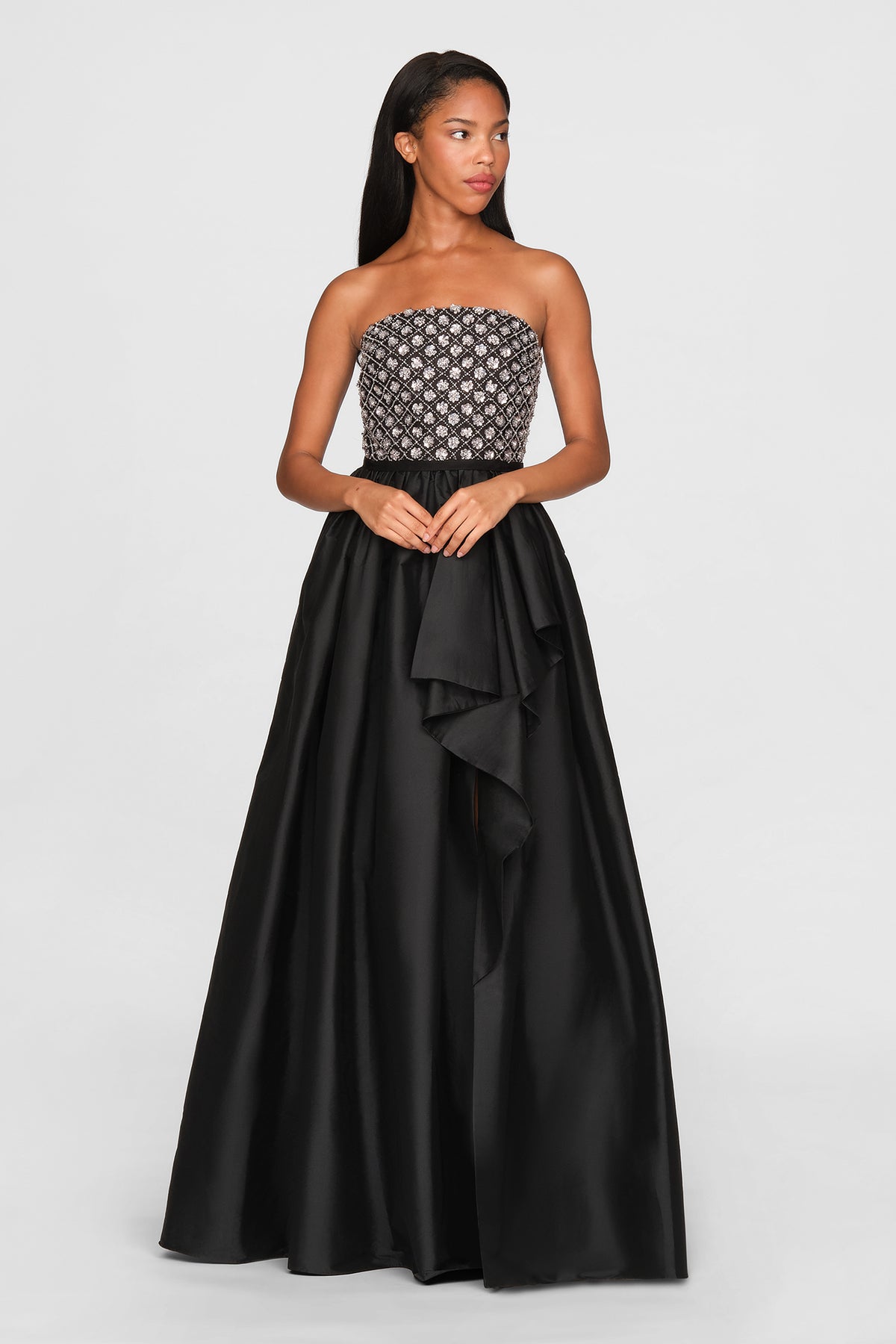 Mila Beaded Taffeta Gown
