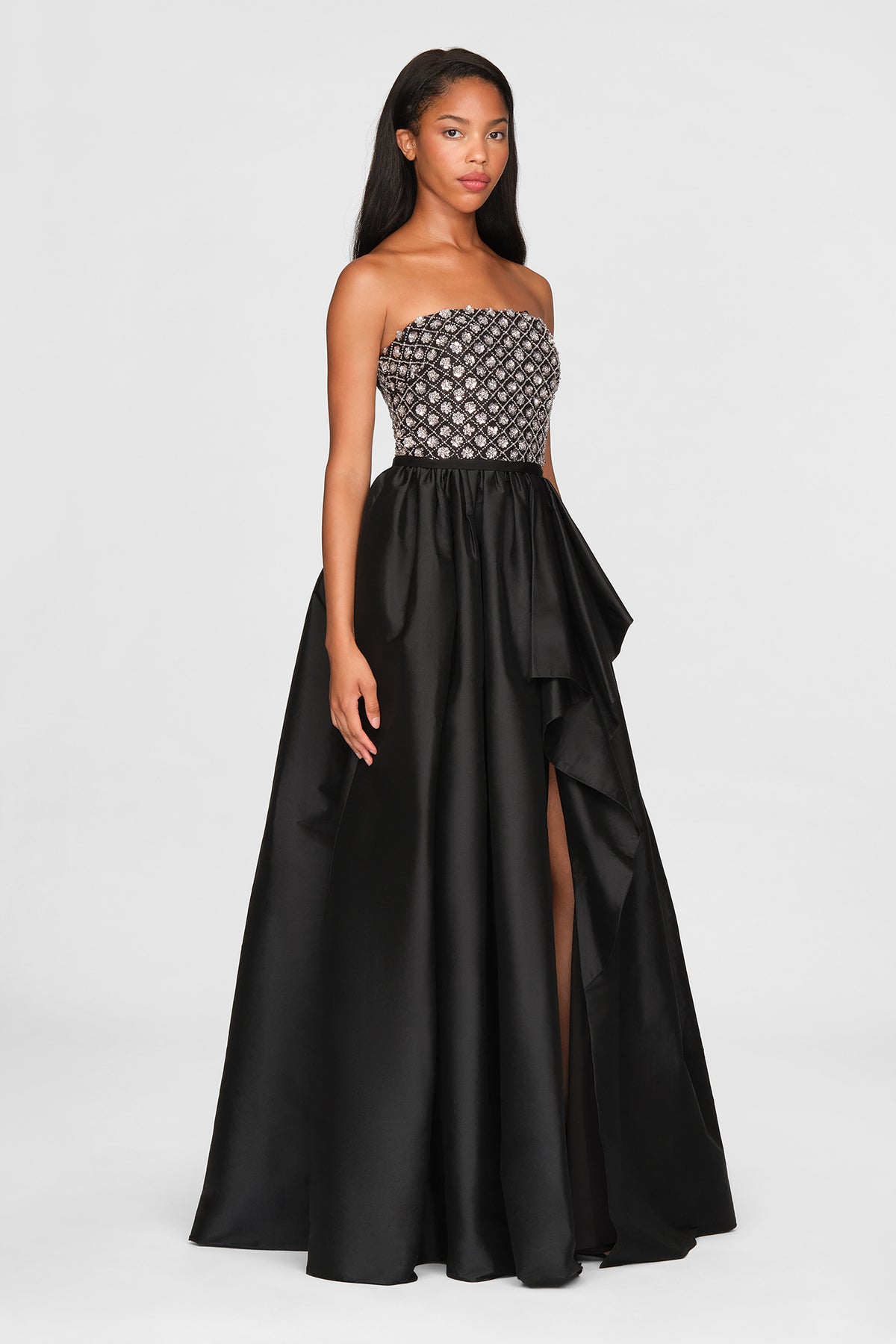 Mila Beaded Taffeta Gown