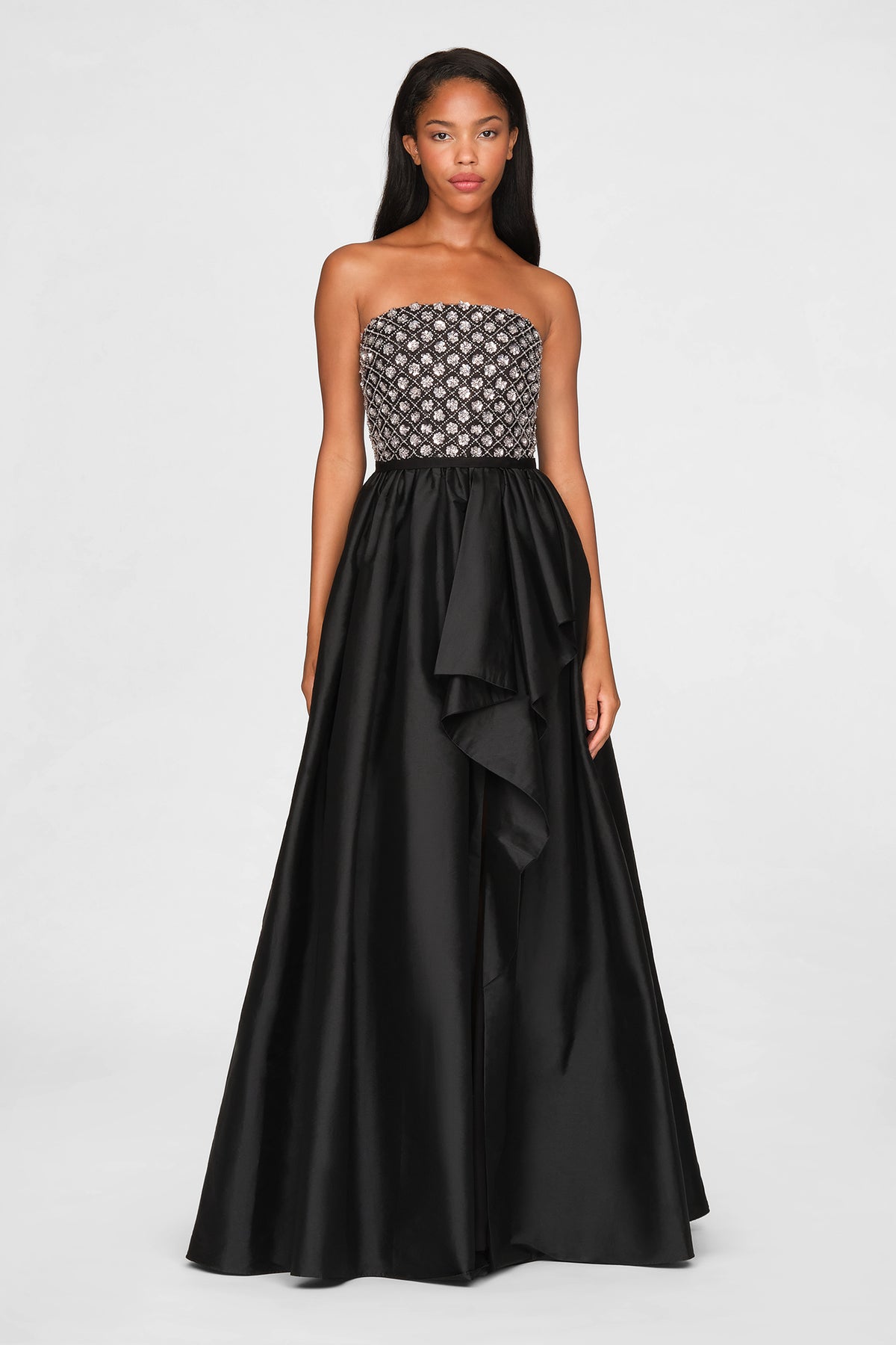 Mila Beaded Taffeta Gown