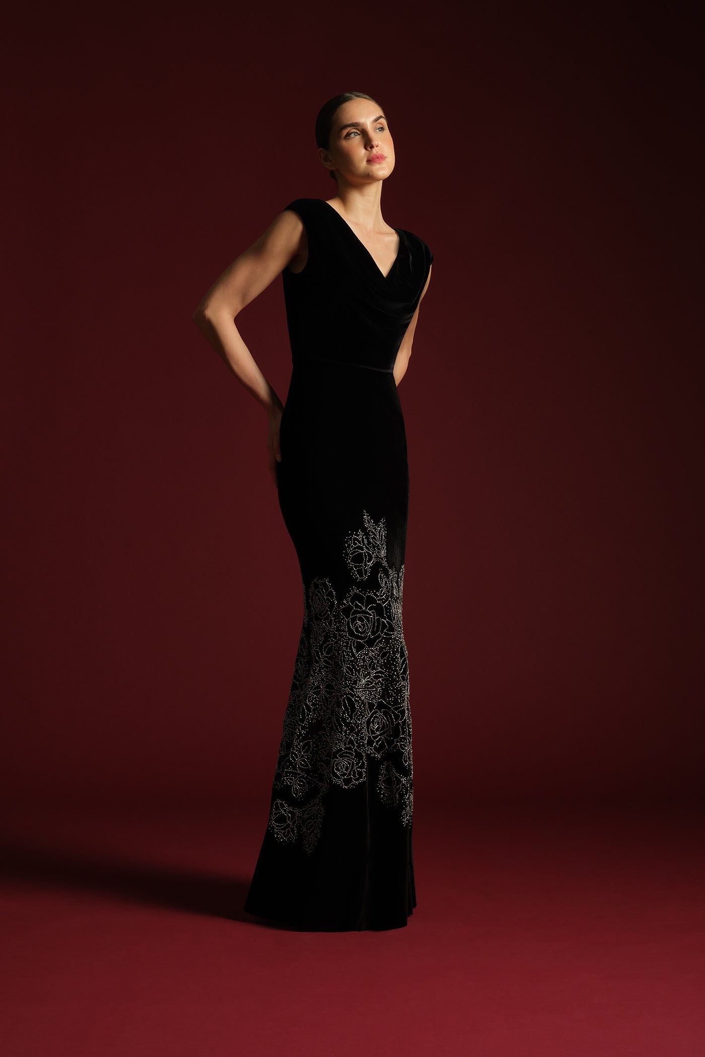 Ophelia Beaded Velvet Gown