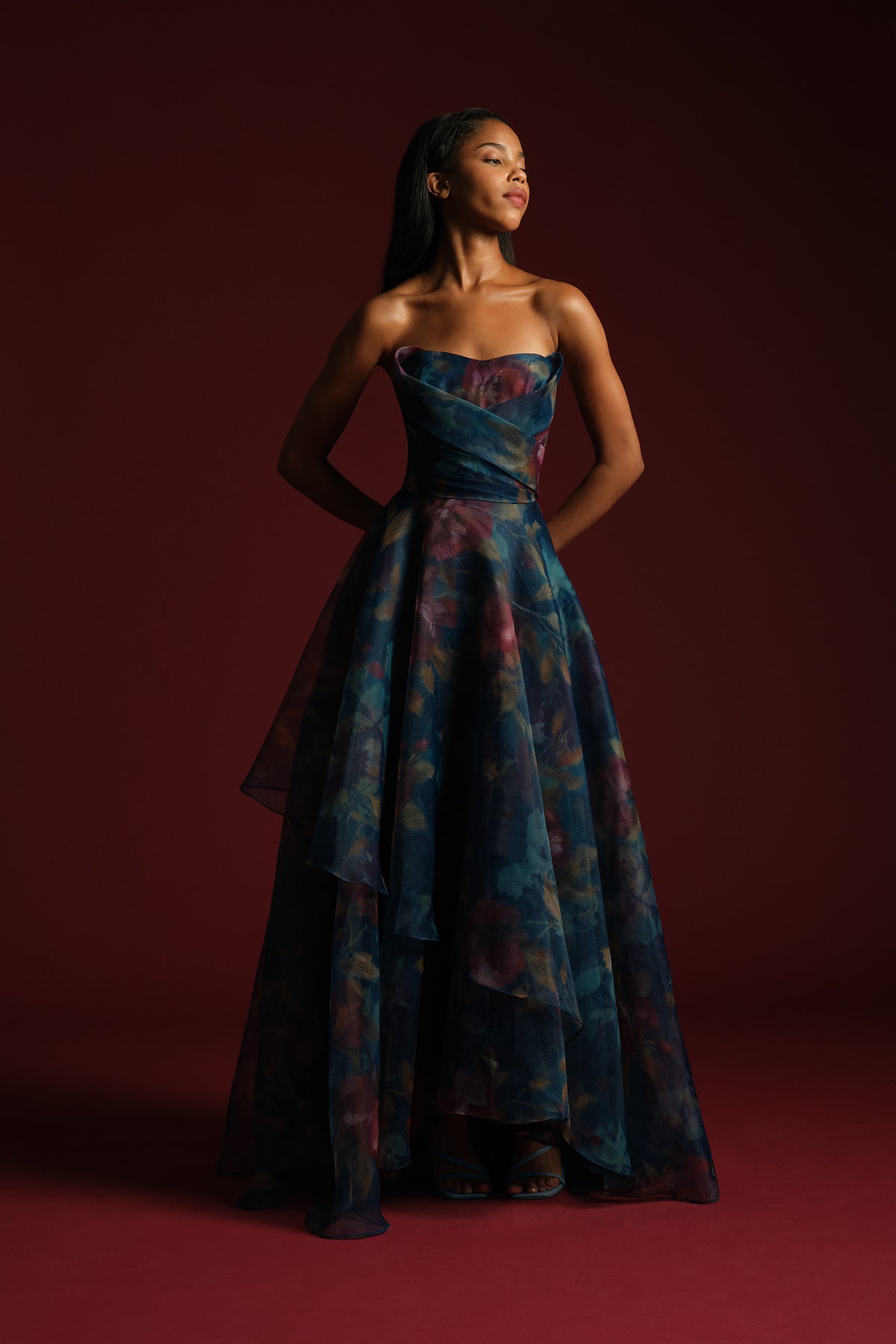 Neve Strapless Asymmetric Gown
