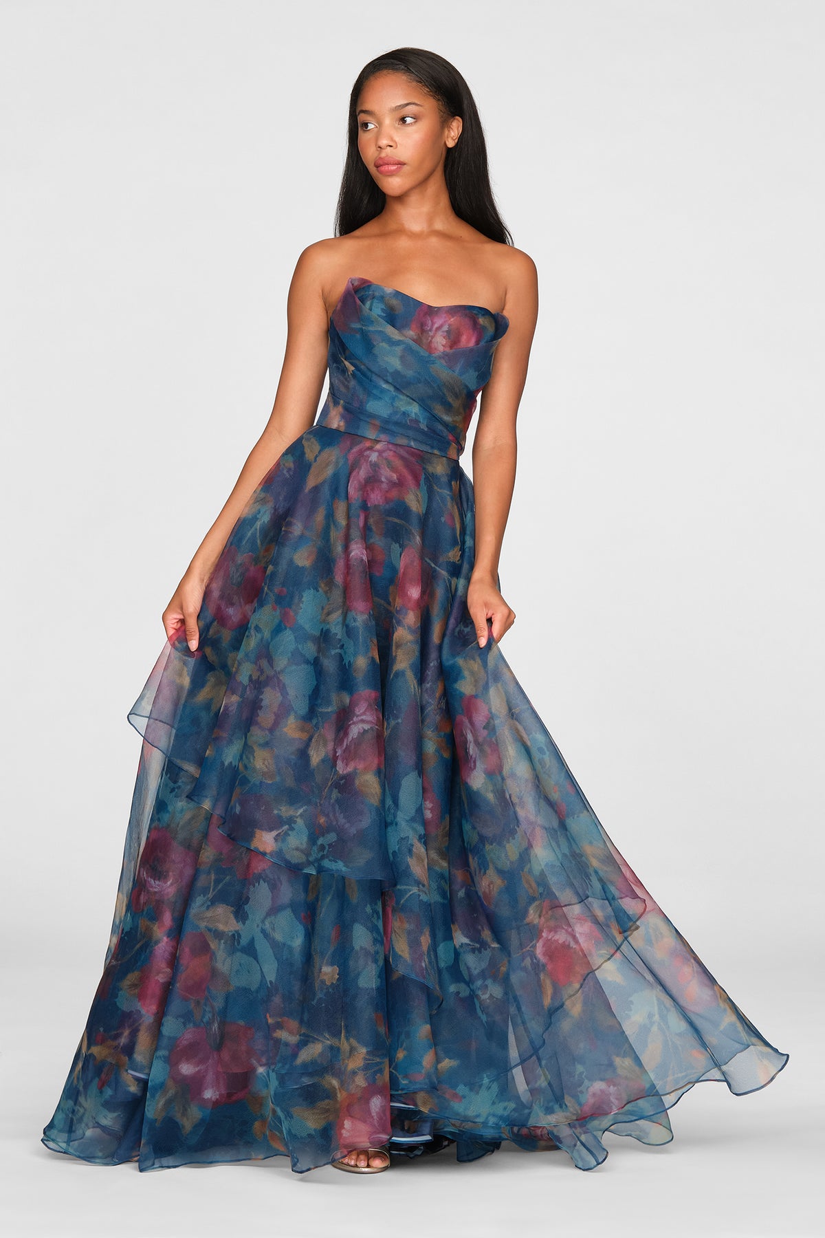 Neve Strapless Asymmetric Gown