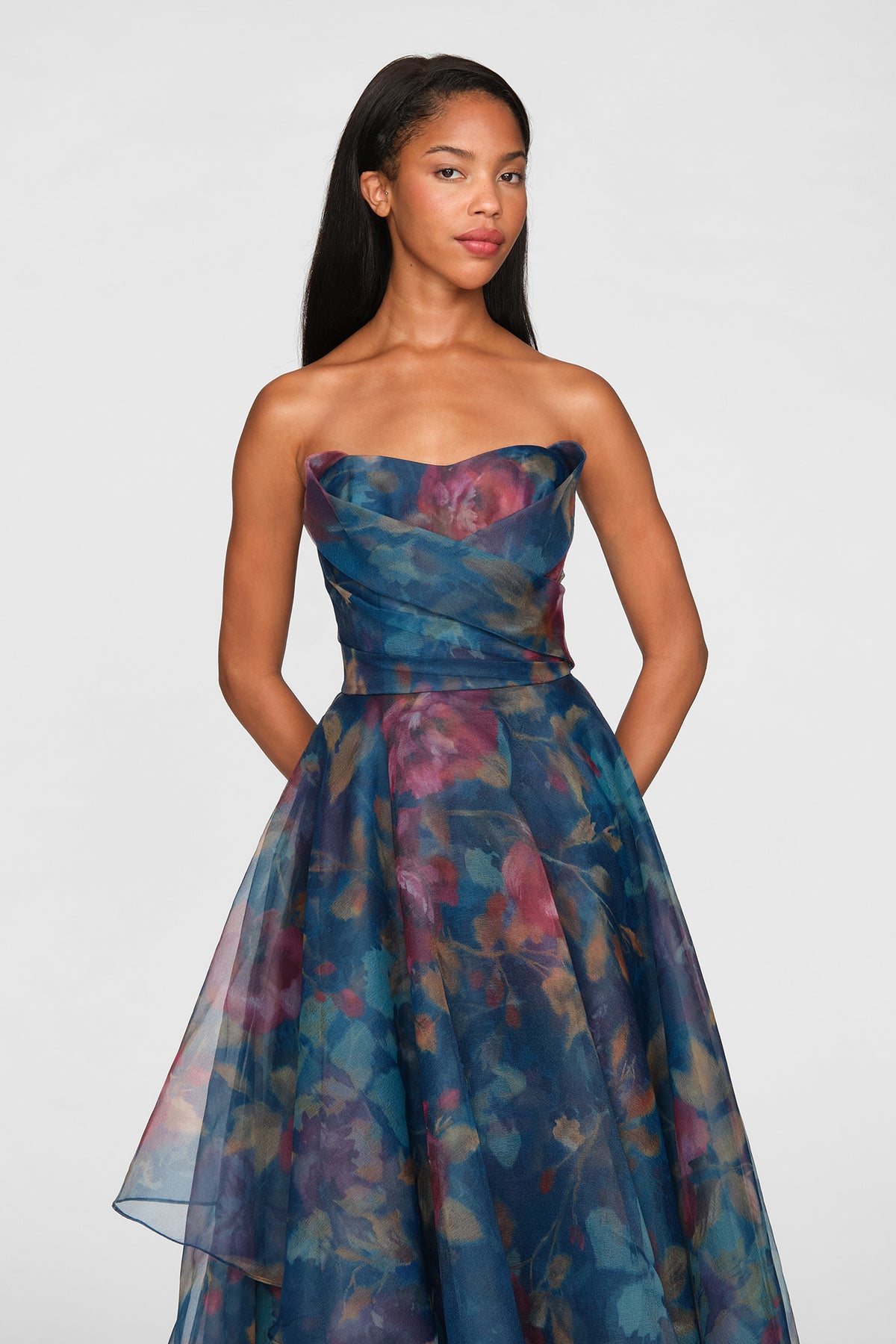Neve Strapless Asymmetric Gown