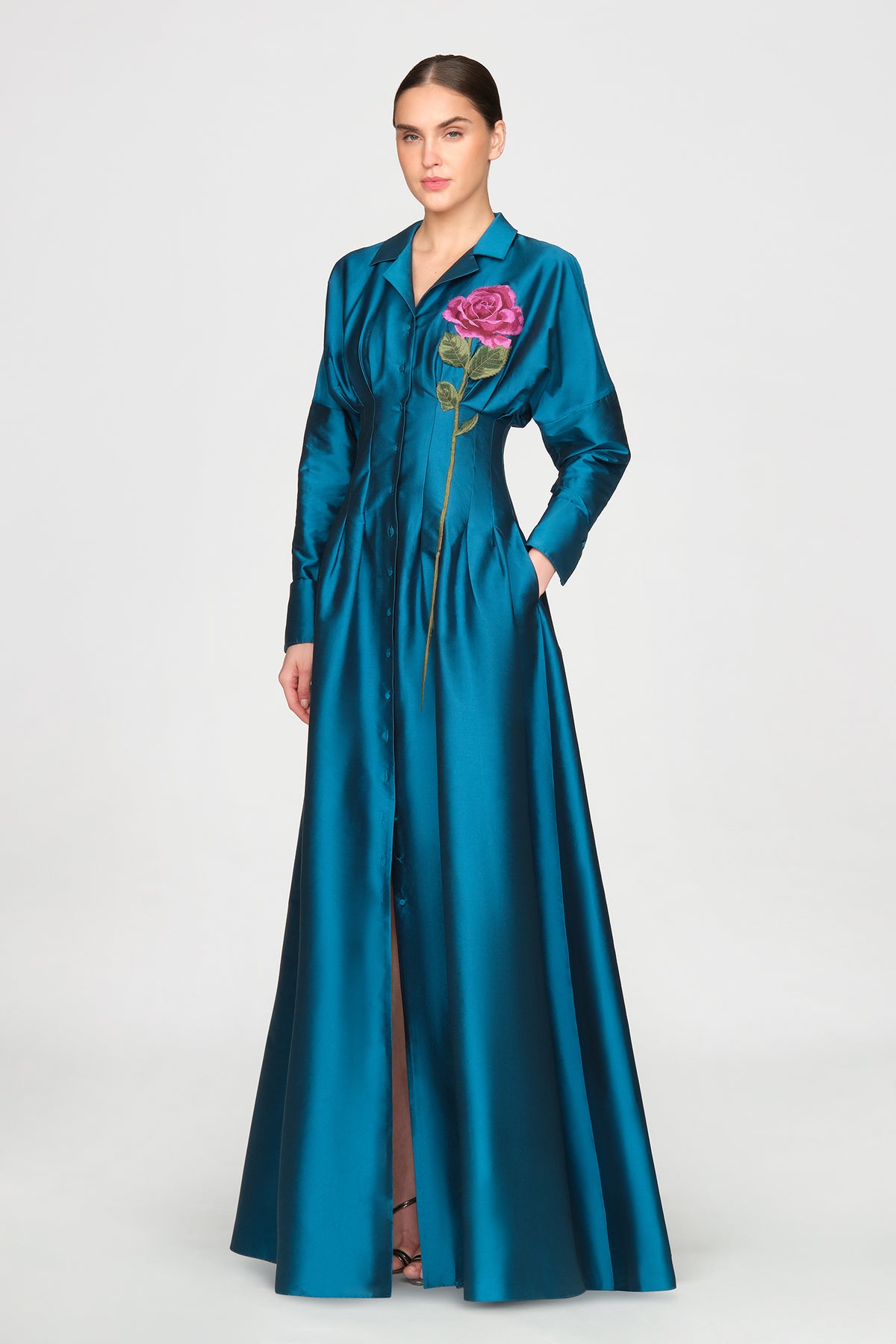Marlena Taffeta Shirt Dress