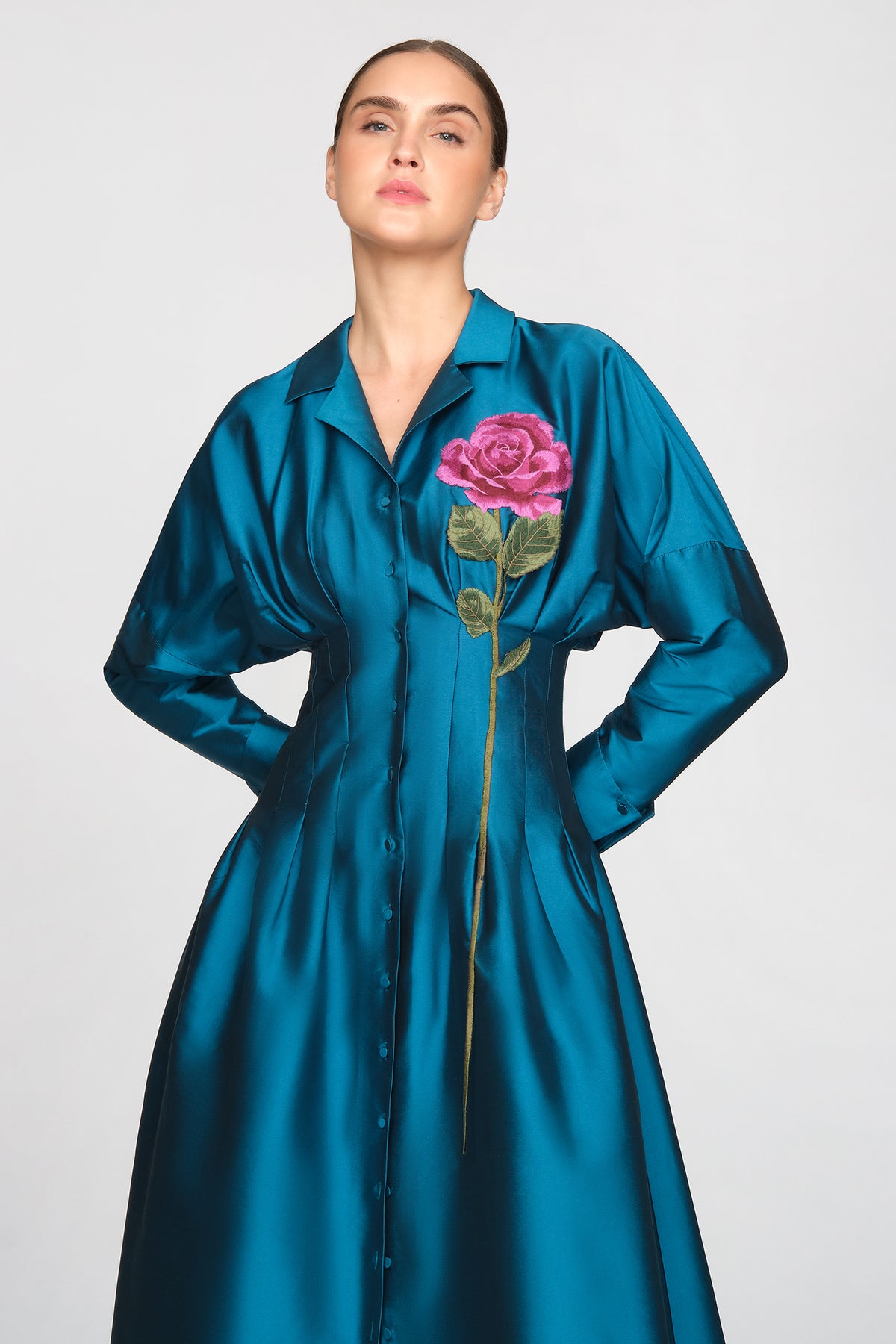Marlena Taffeta Shirt Dress