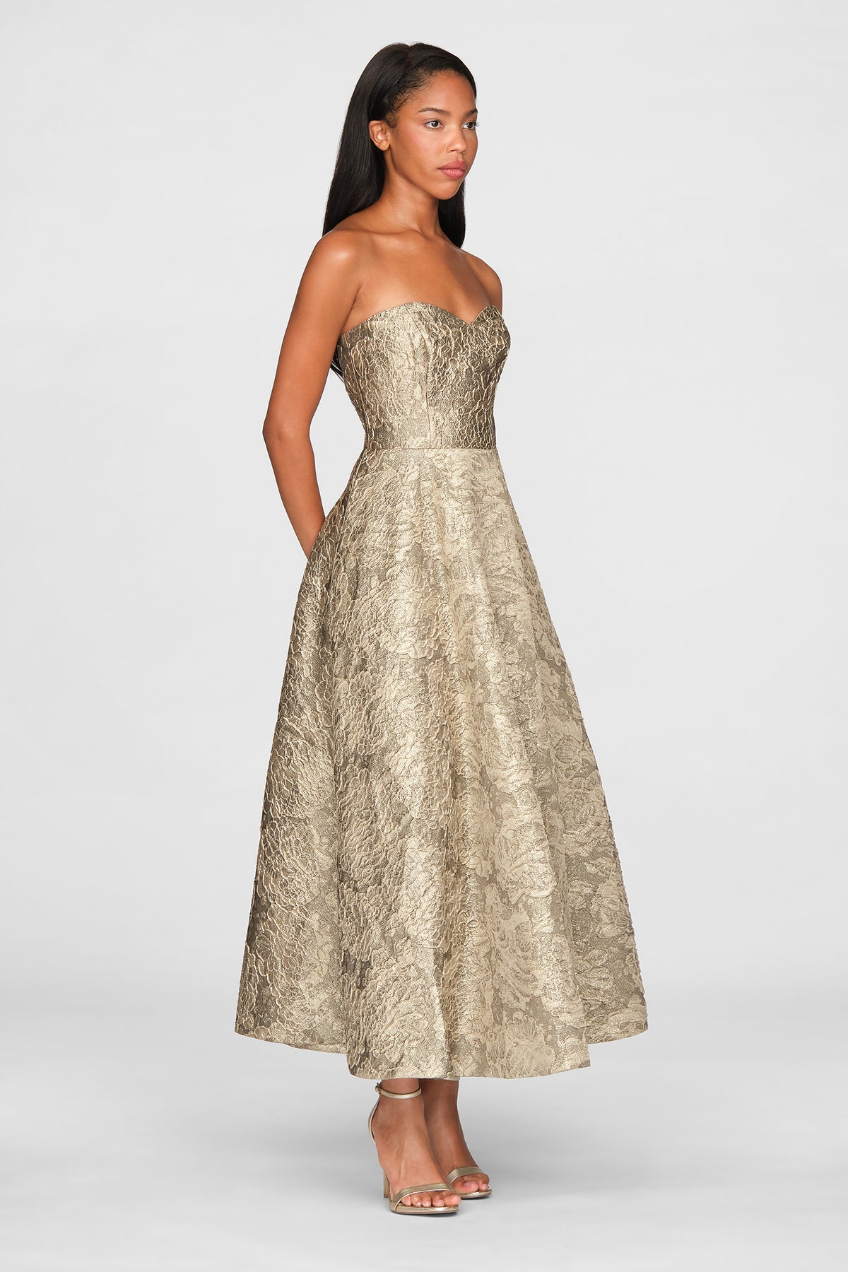 Dakota Metallic Jacquard Gown
