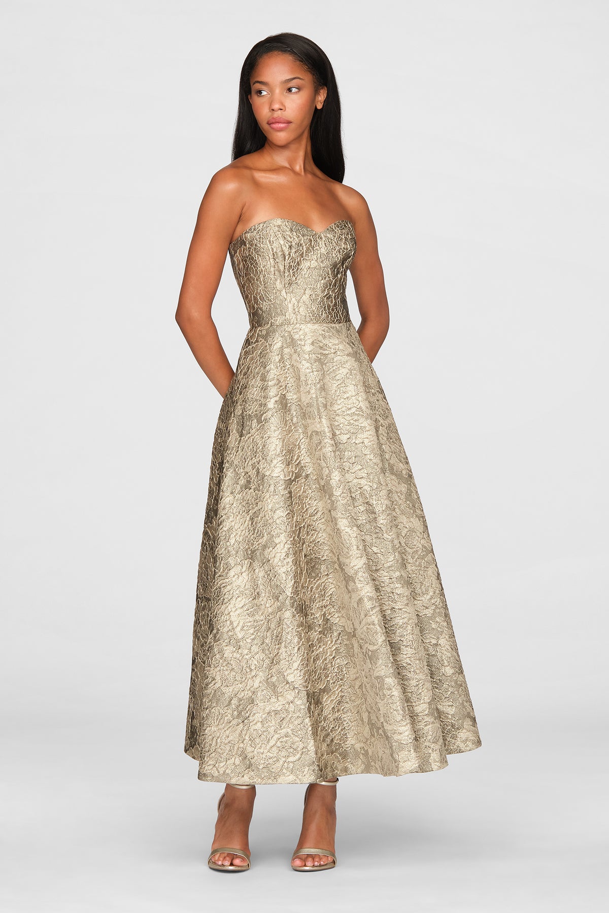 Dakota Metallic Jacquard Gown