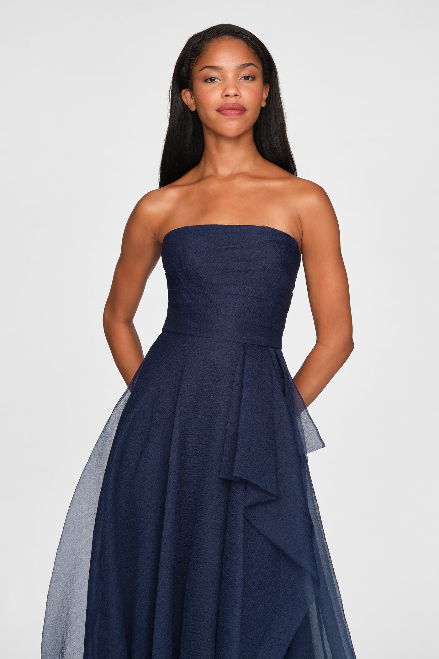 Teresa Strapless Draped Gown