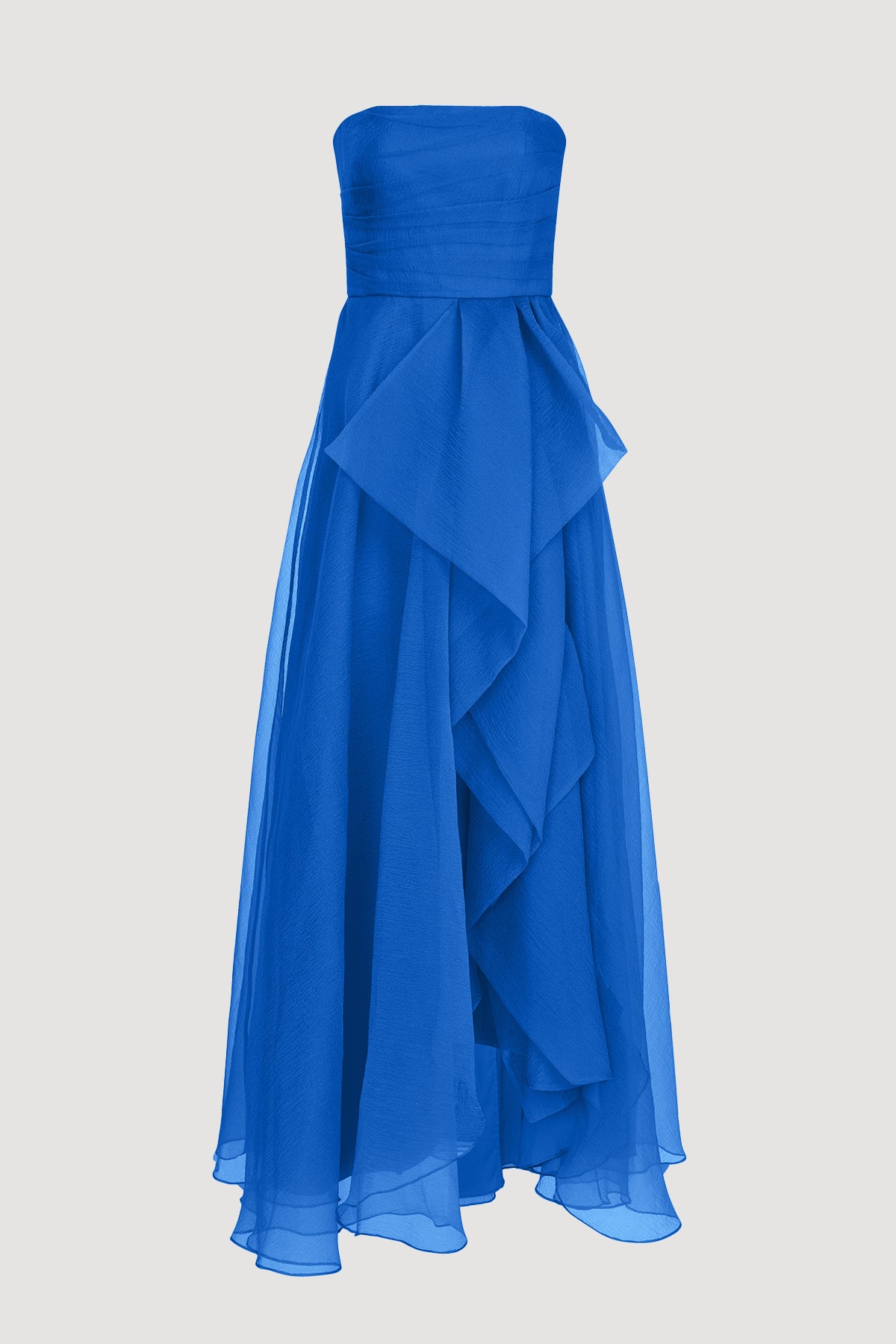 Teresa Strapless Draped Gown 12 / Brilliant Blue