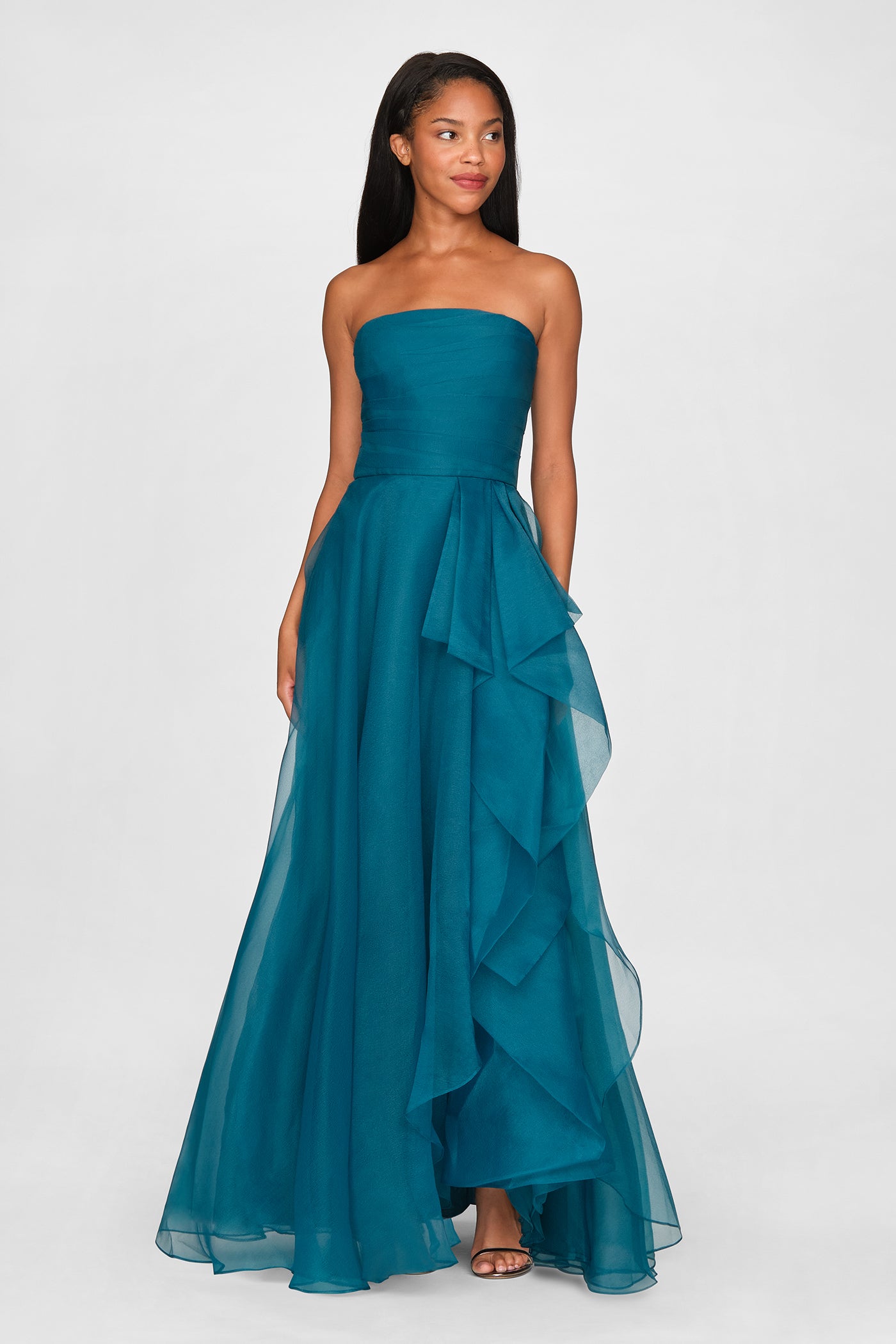 Teresa Strapless Draped Gown
