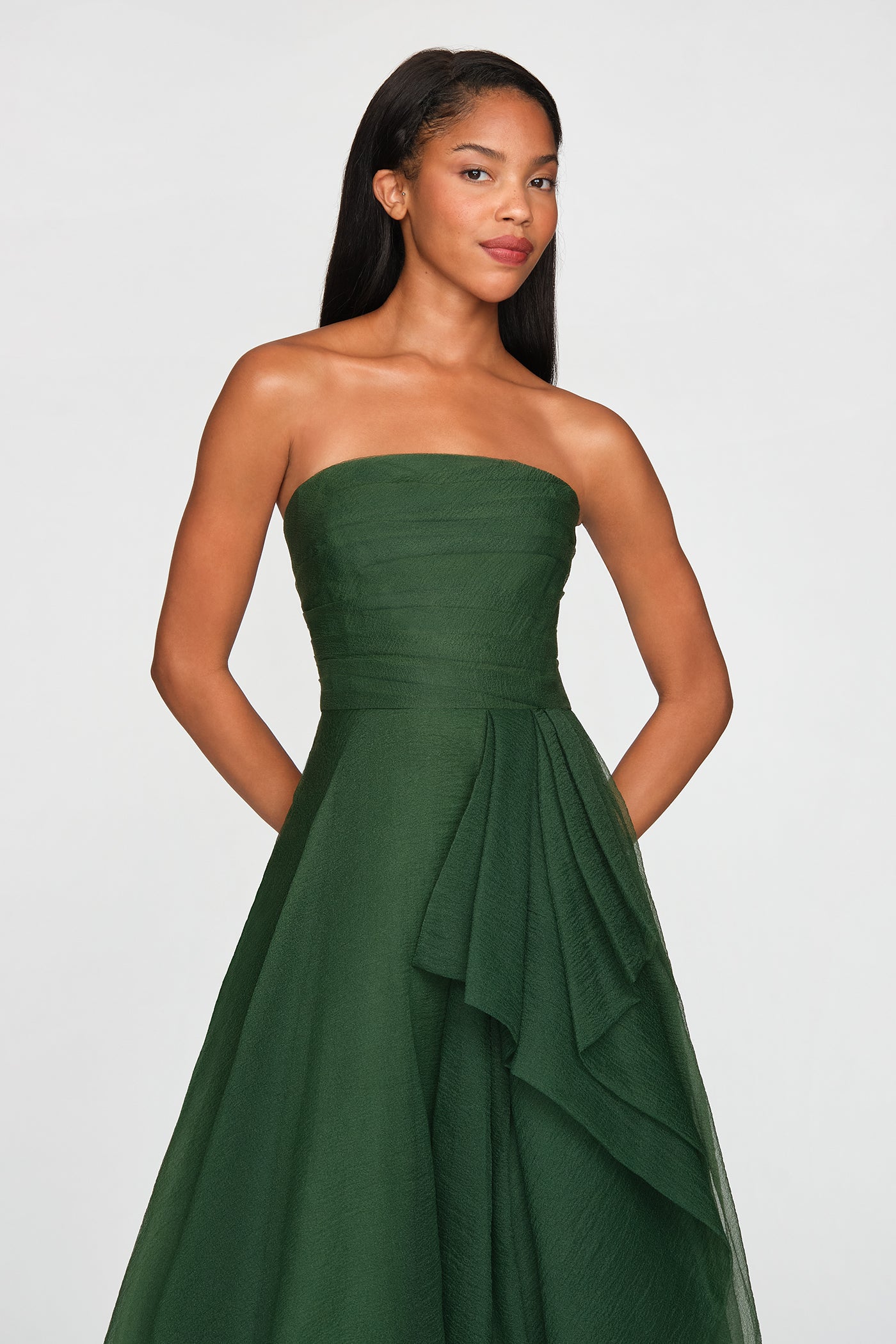 Teresa Strapless Draped Gown