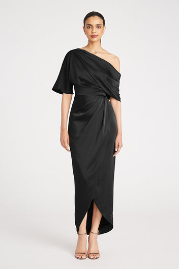 Rayna One Shoulder Draped Gown – THEIA