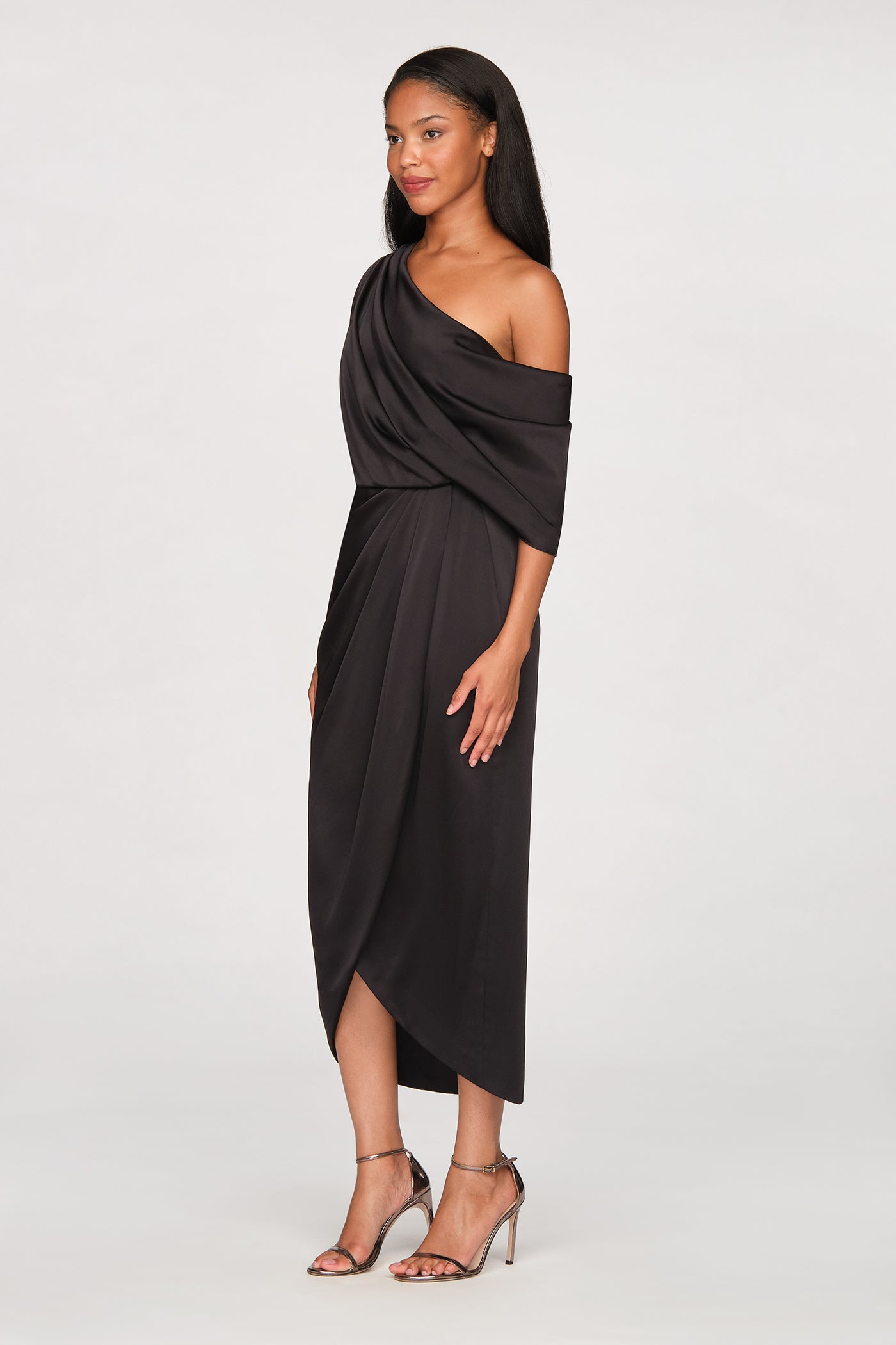Rayna One Shoulder Draped Gown