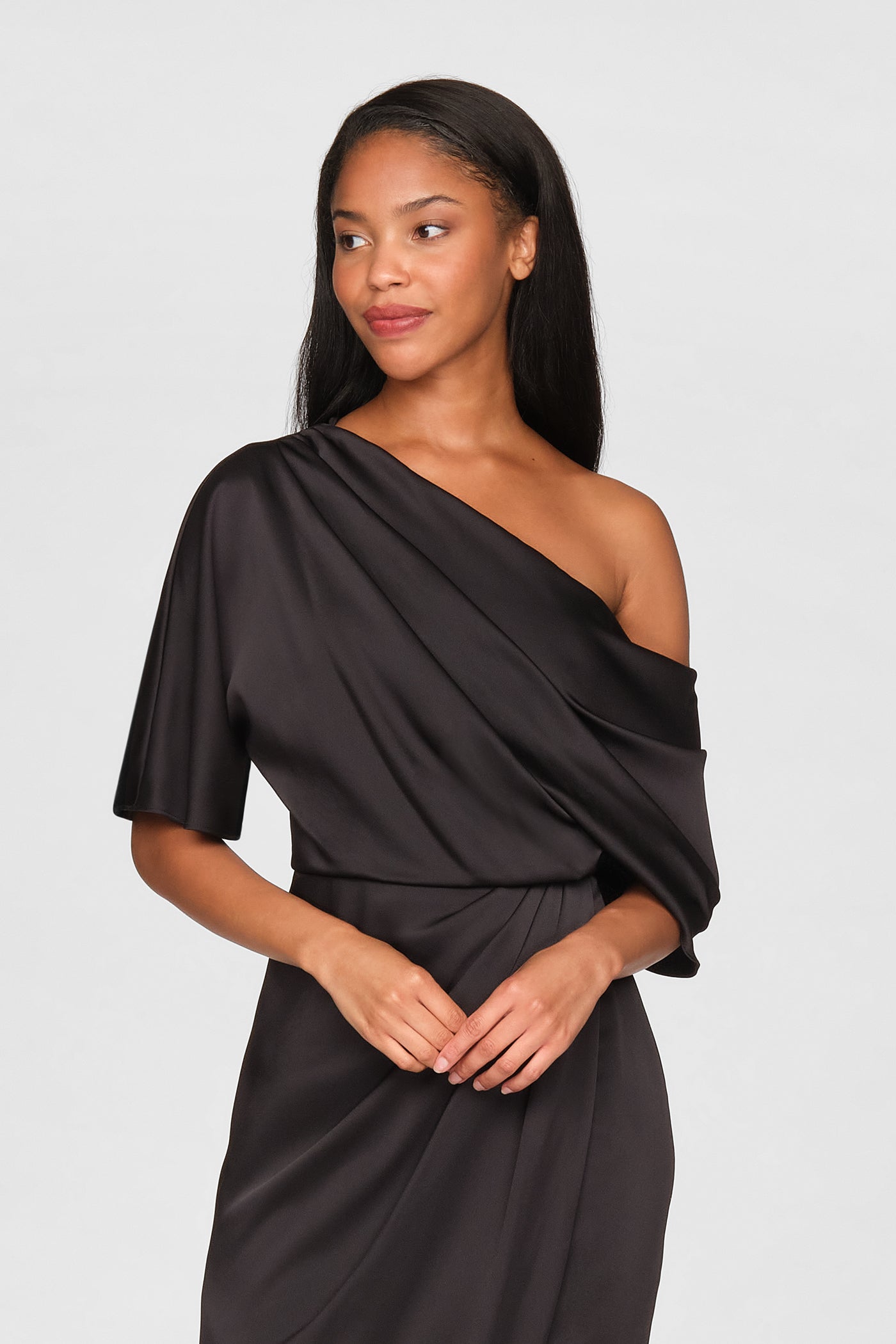 Rayna One Shoulder Draped Gown