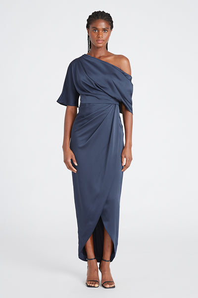 Rayna One Shoulder Draped Gown – THEIA