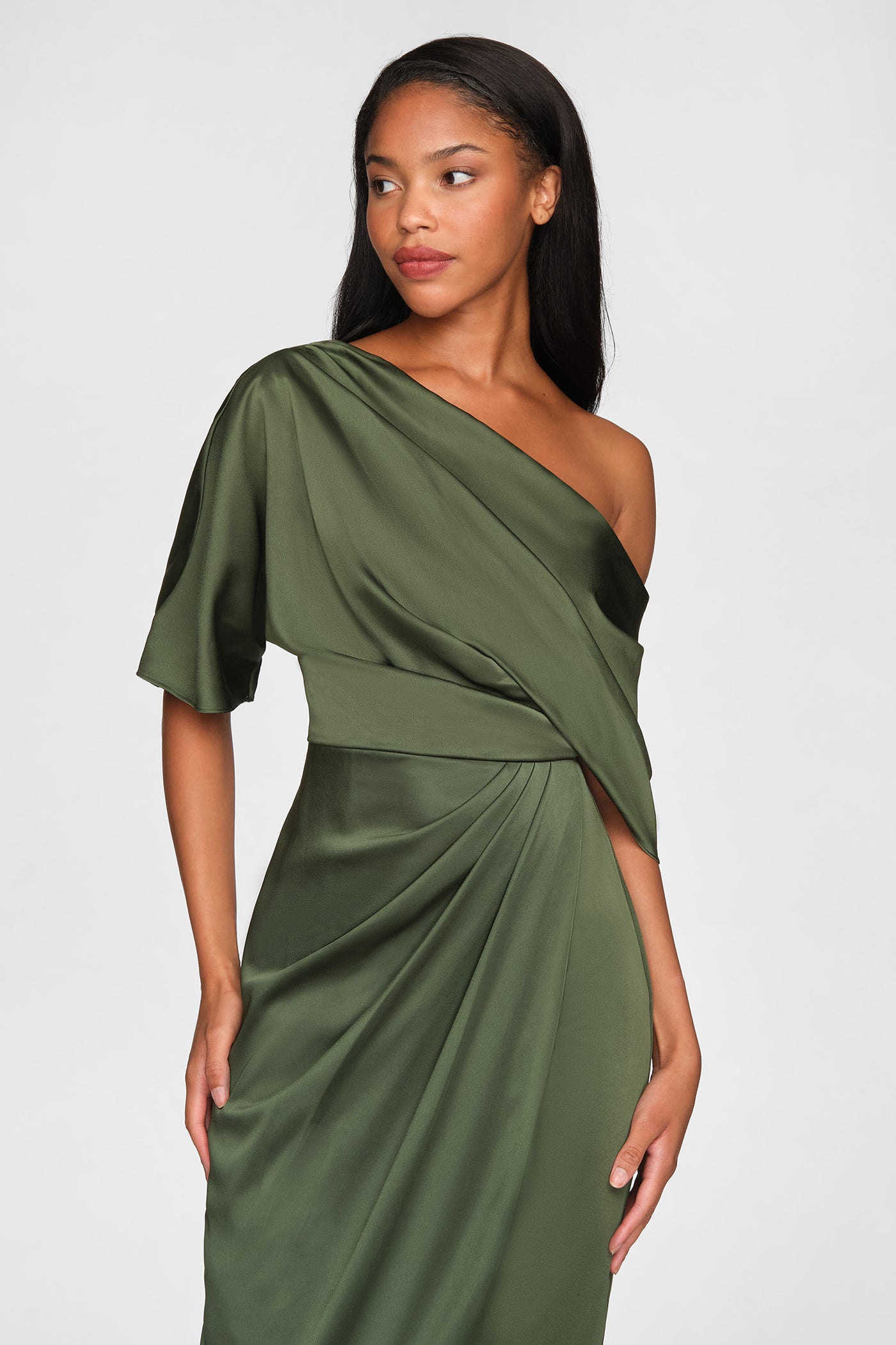 Rayna One Shoulder Draped Gown