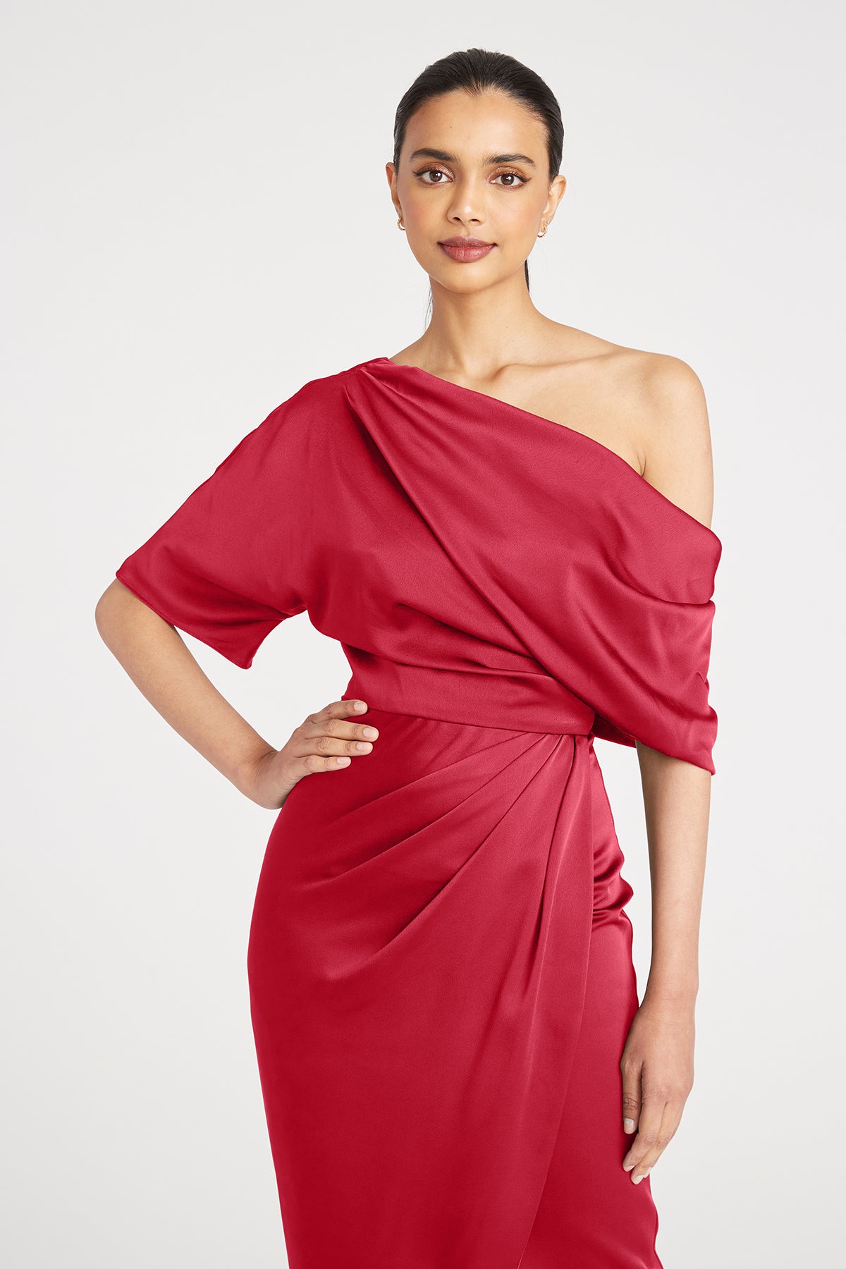 theia one shoulder dress Theia Women's Carol Sequined Tulle One-Shoulder Gown - Aqua Mist