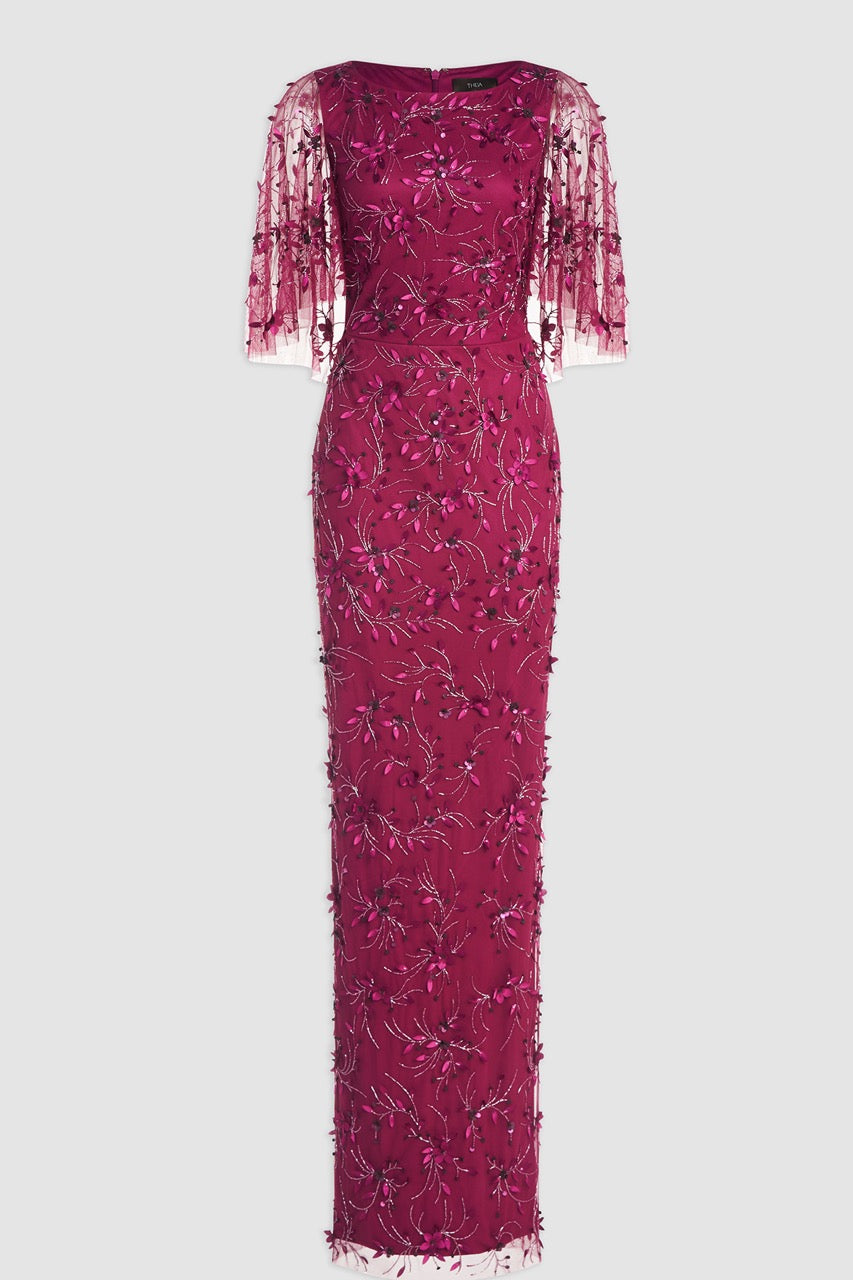 theia beaded petal dress Renata Beaded Petal Gown 14 / Dusk