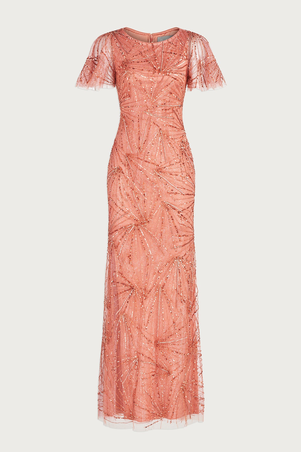 Esther Bateau Neck Beaded Gown