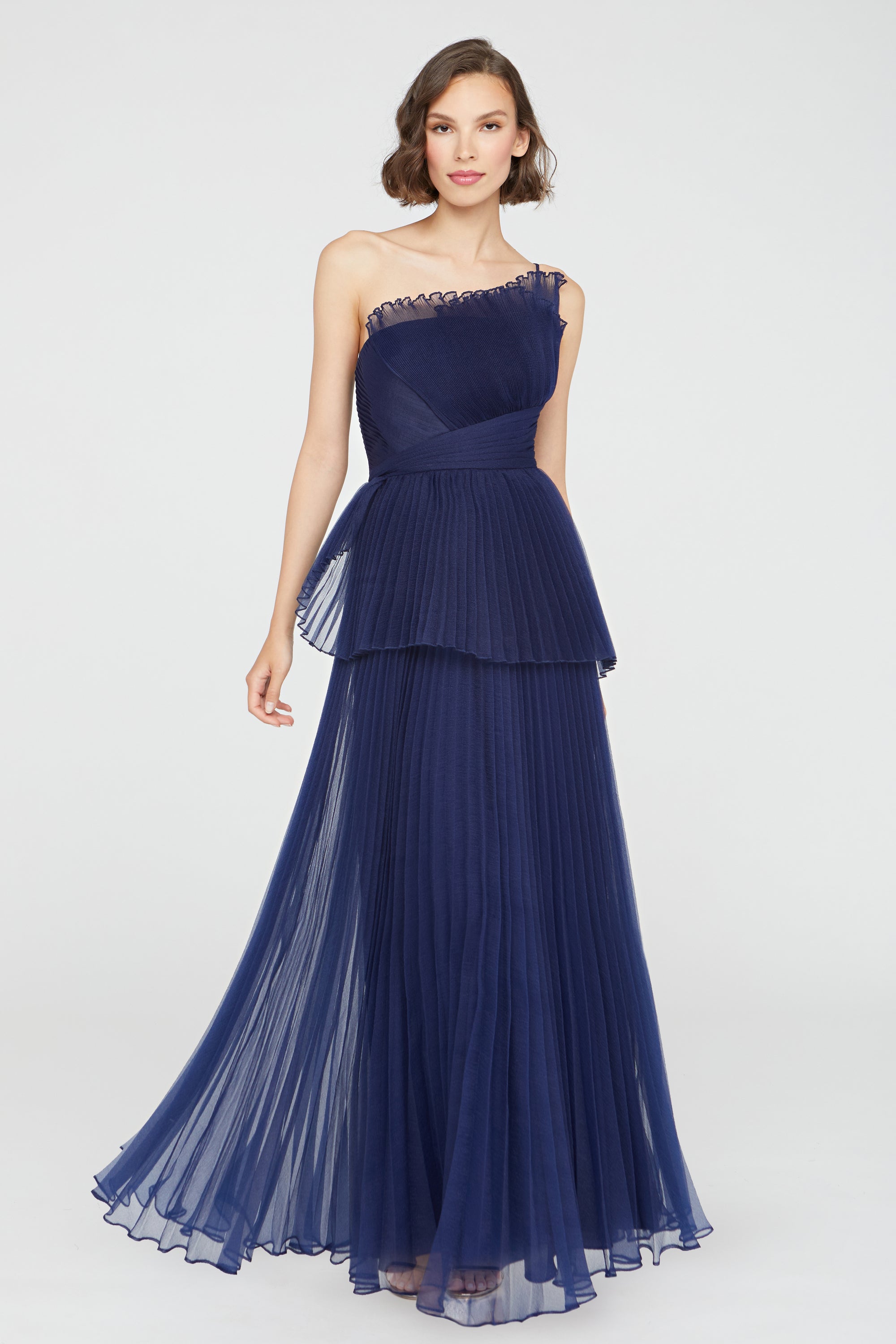 theia dresses Theia Couture Organza Long Evening Dress 88114374