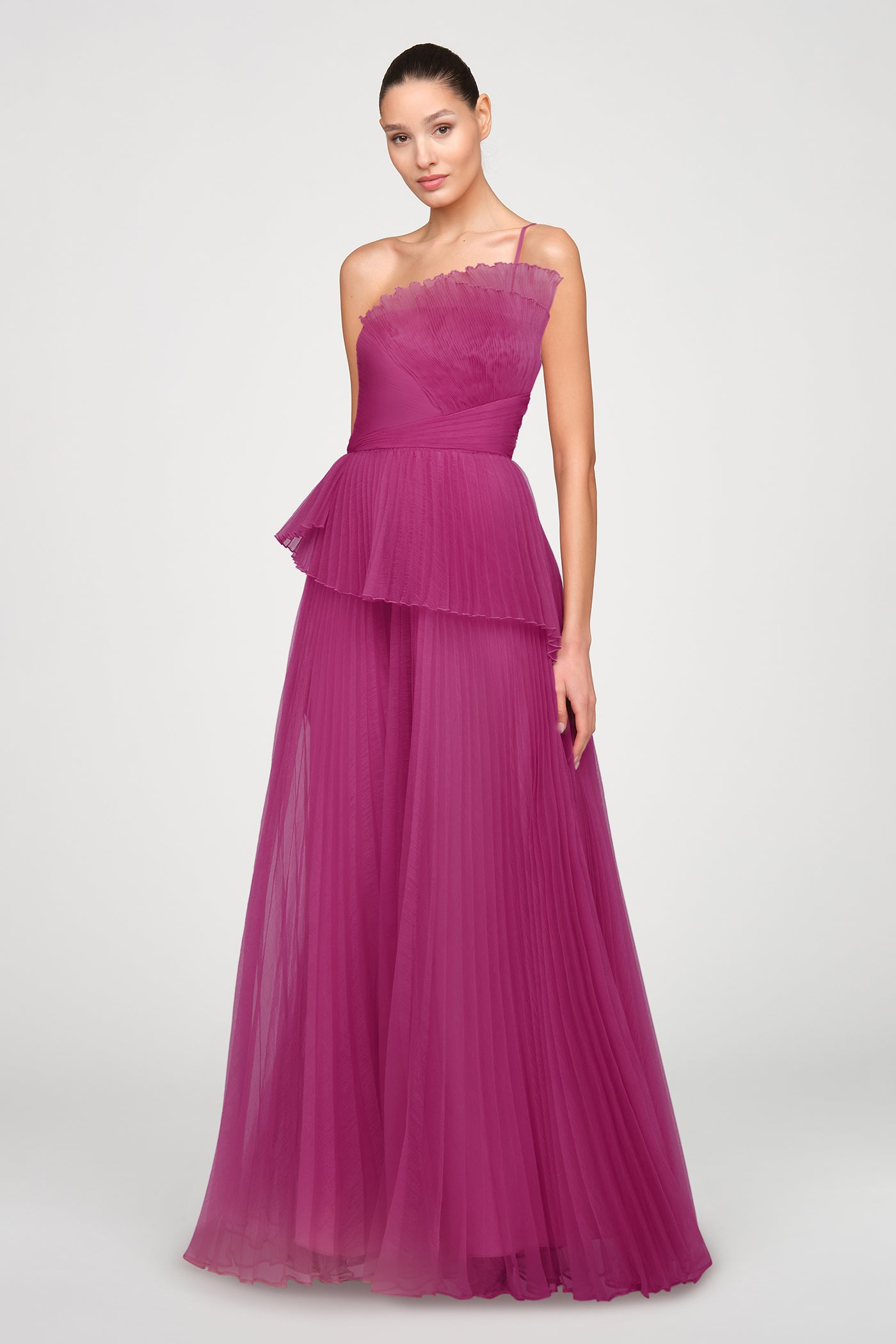 Delphine Pleated Organza Gown – THEIA