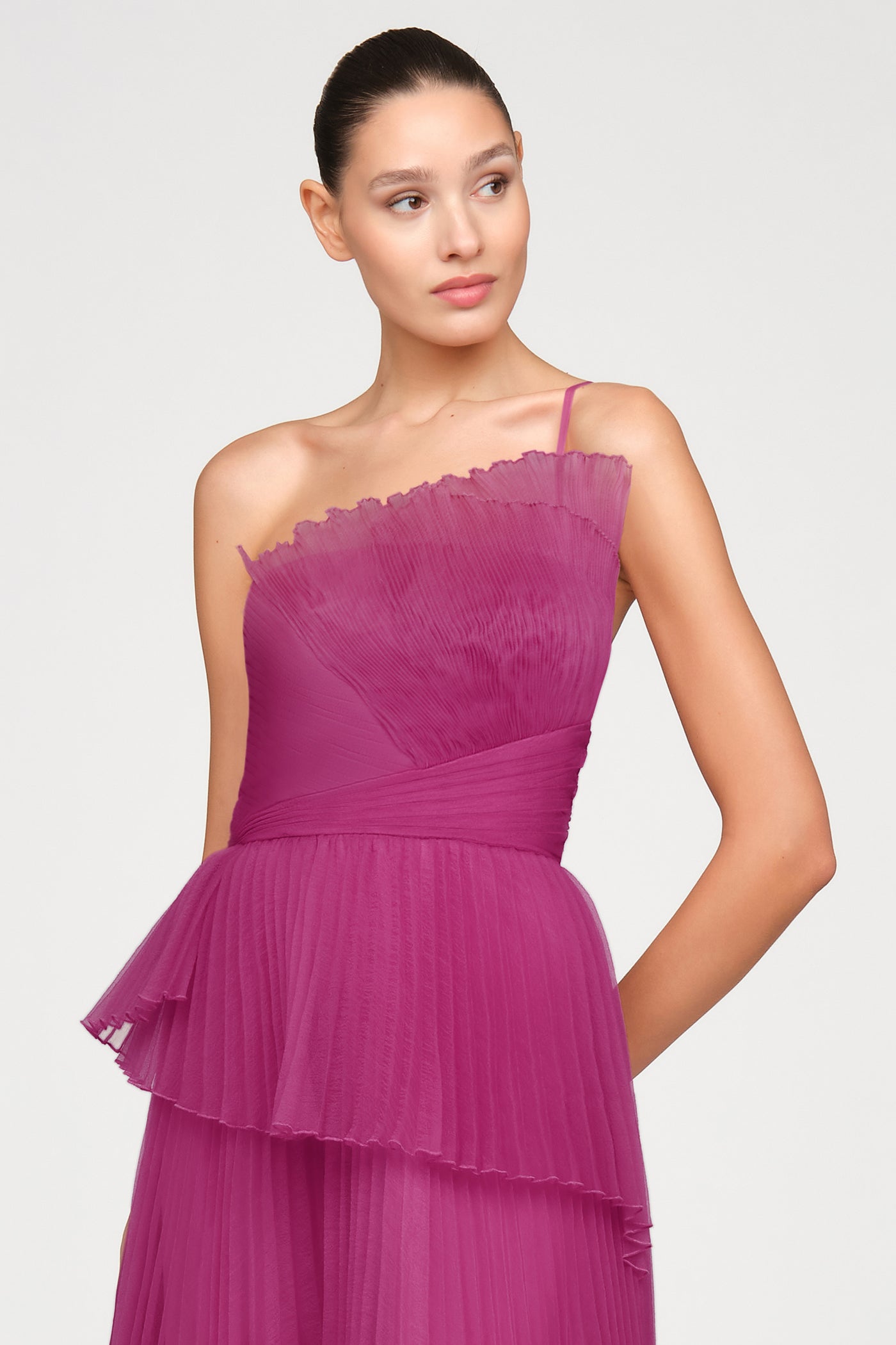 Delphine Pleated Organza Gown – THEIA