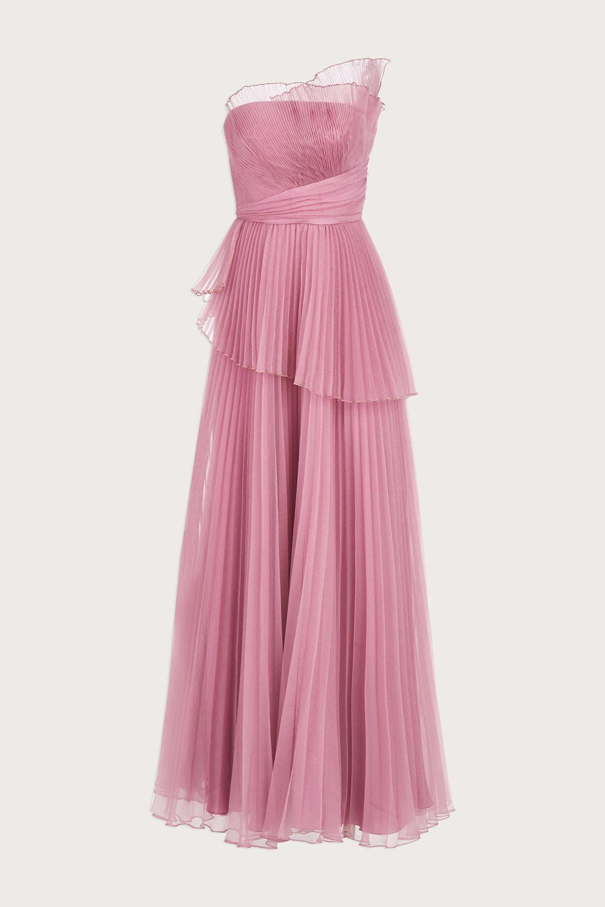Delphine Pleated Organza Gown