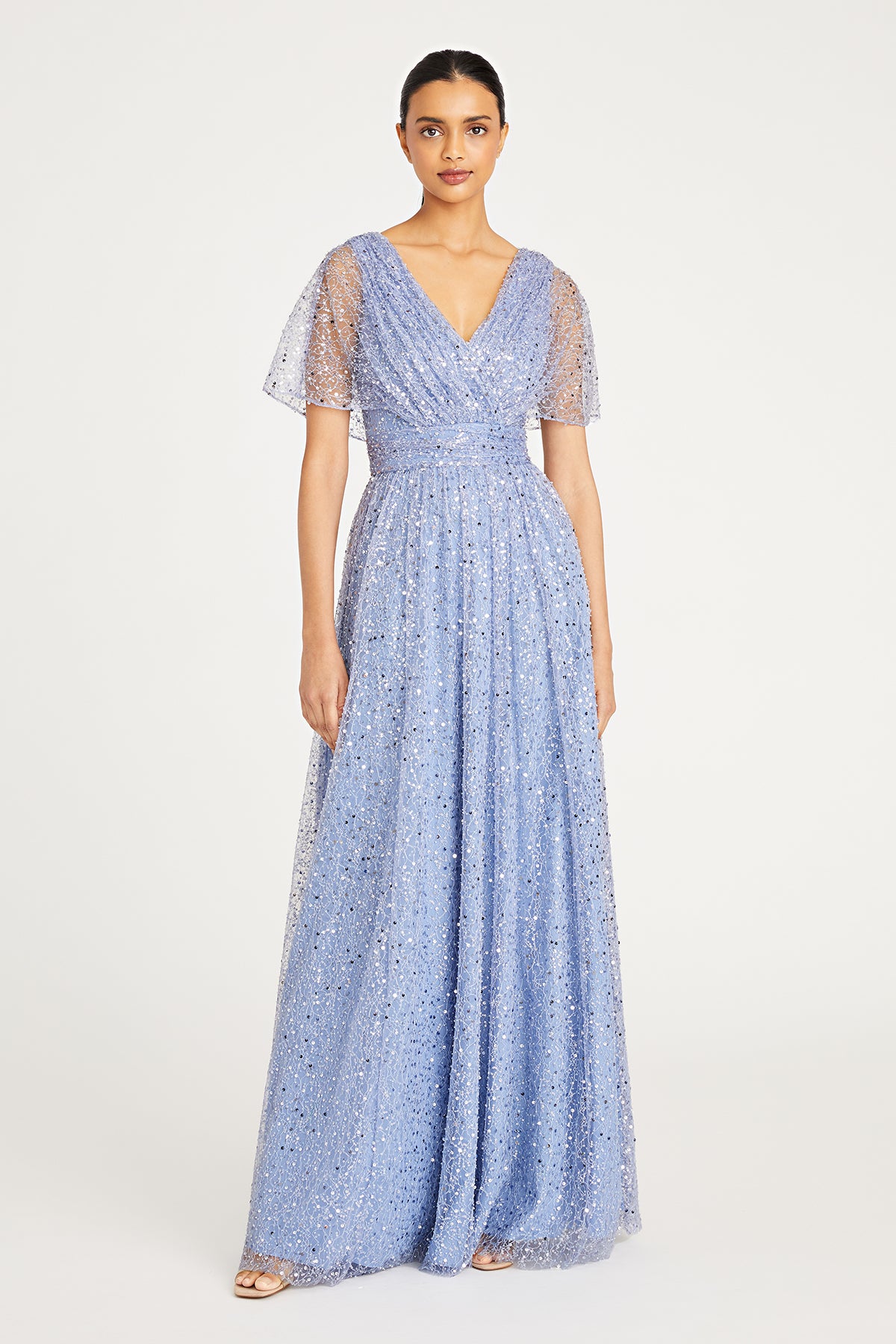 Sabine V-Neck Beaded Gown