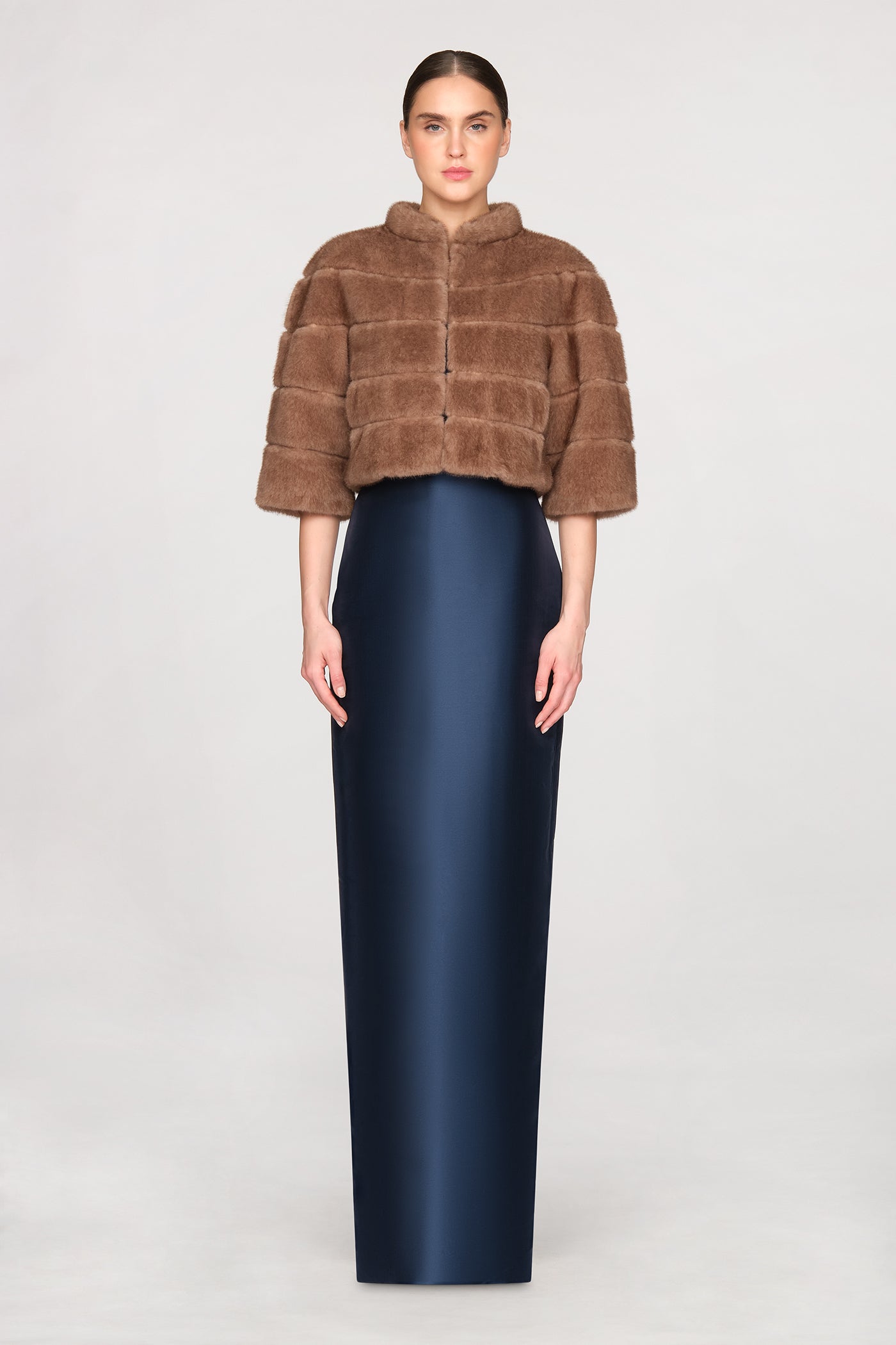 Varna Faux Mink Cropped Jacket
