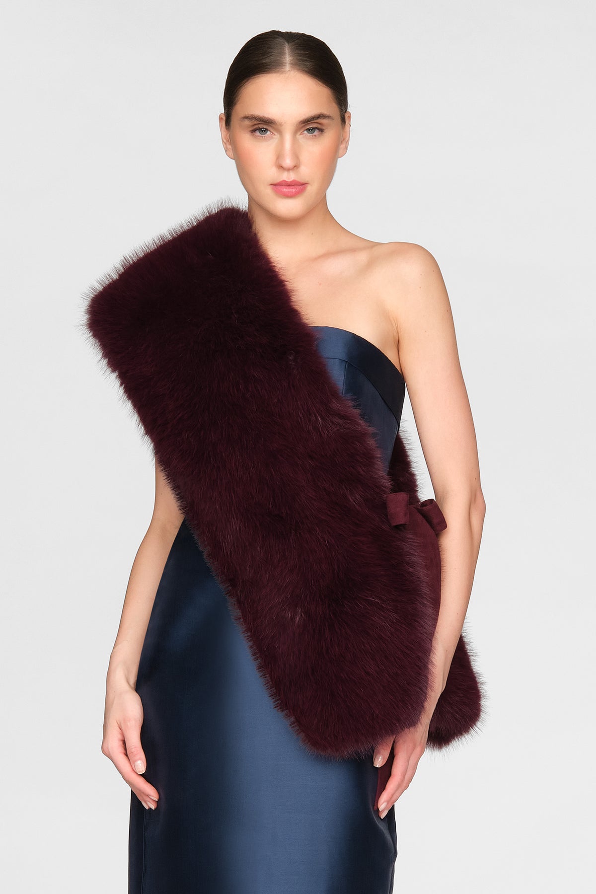 Kay Faux Fox Asymmetric Stole