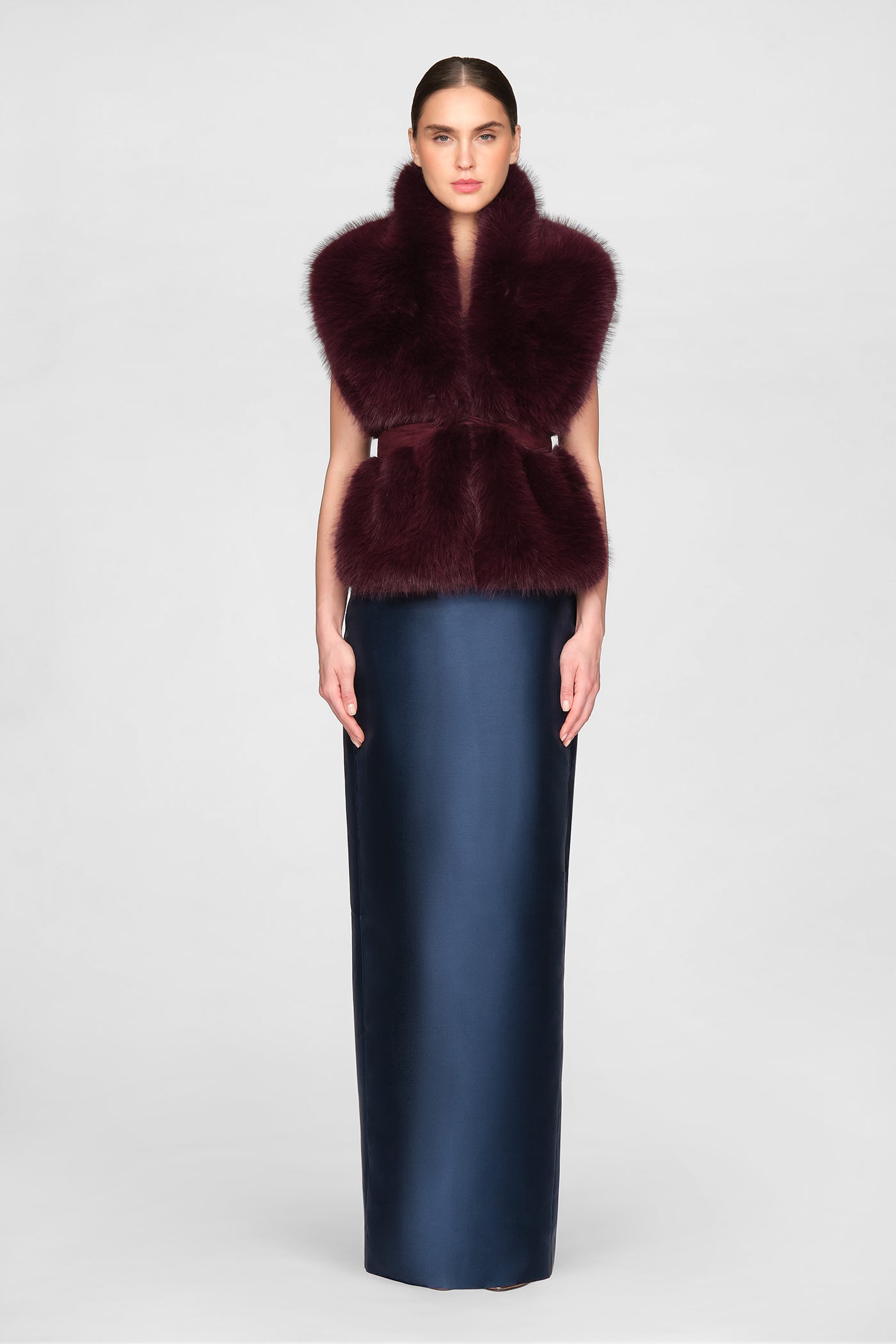 Kay Faux Fox Asymmetric Stole