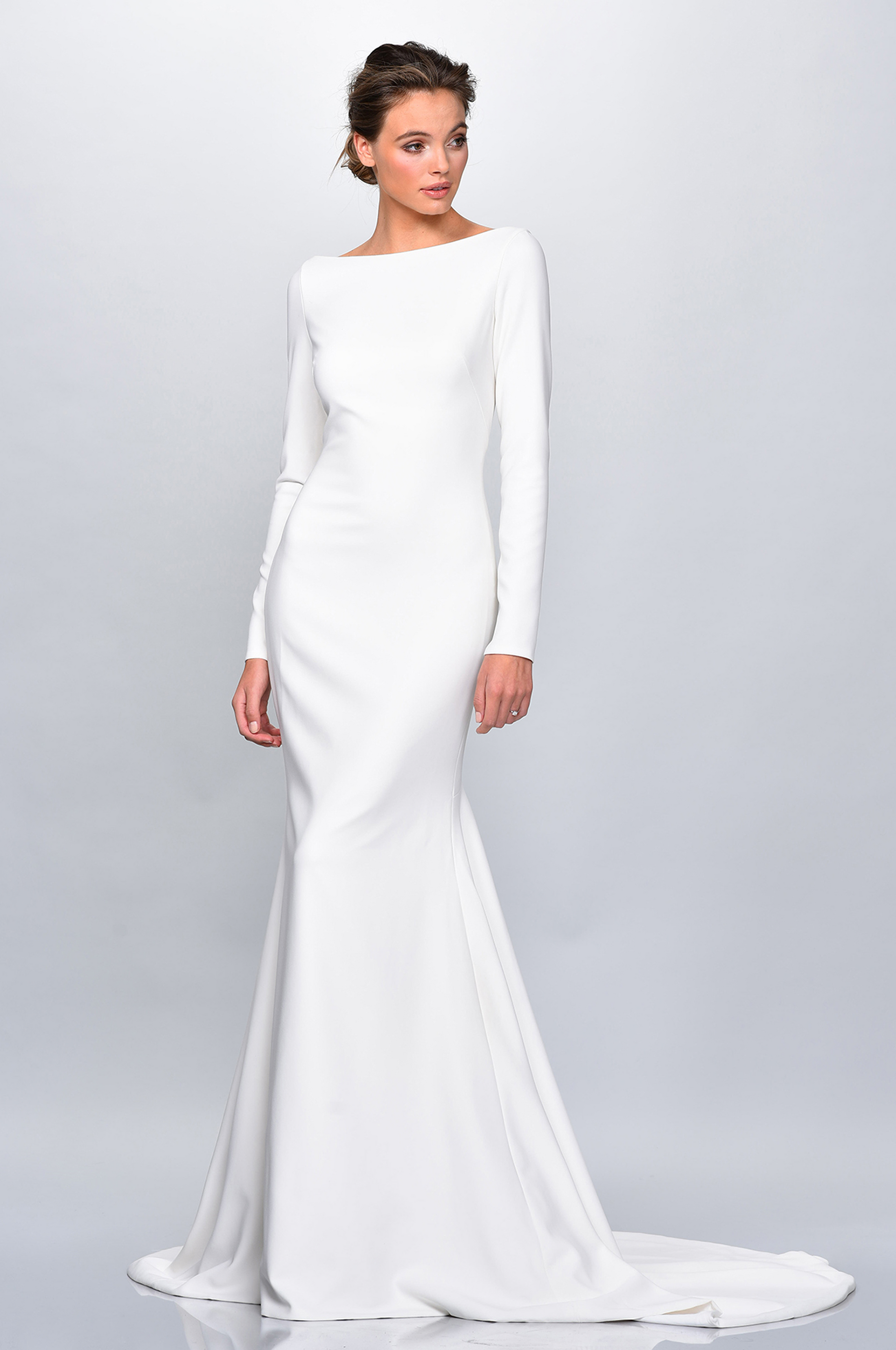 fit and flare long formal dress Pearl-Embellish Lace Fit-and-Flare Gown main image 1