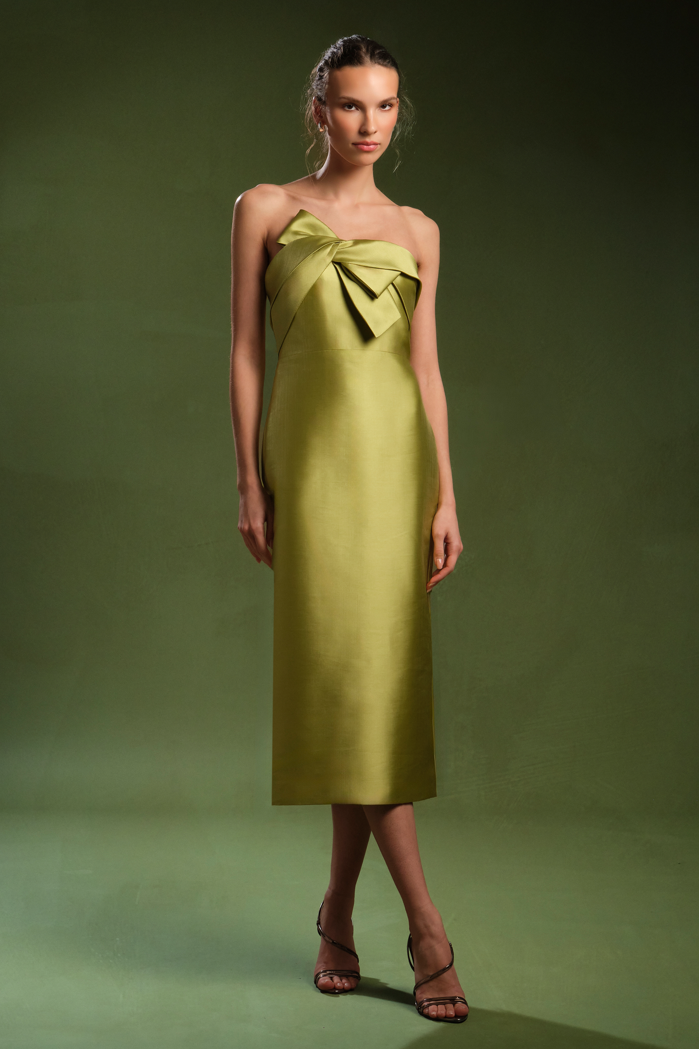 Aliana Strapless Mikado Dress 16 / Herbal Drift Aliana Strapless Mikado Dress 16 / Herbal Drift