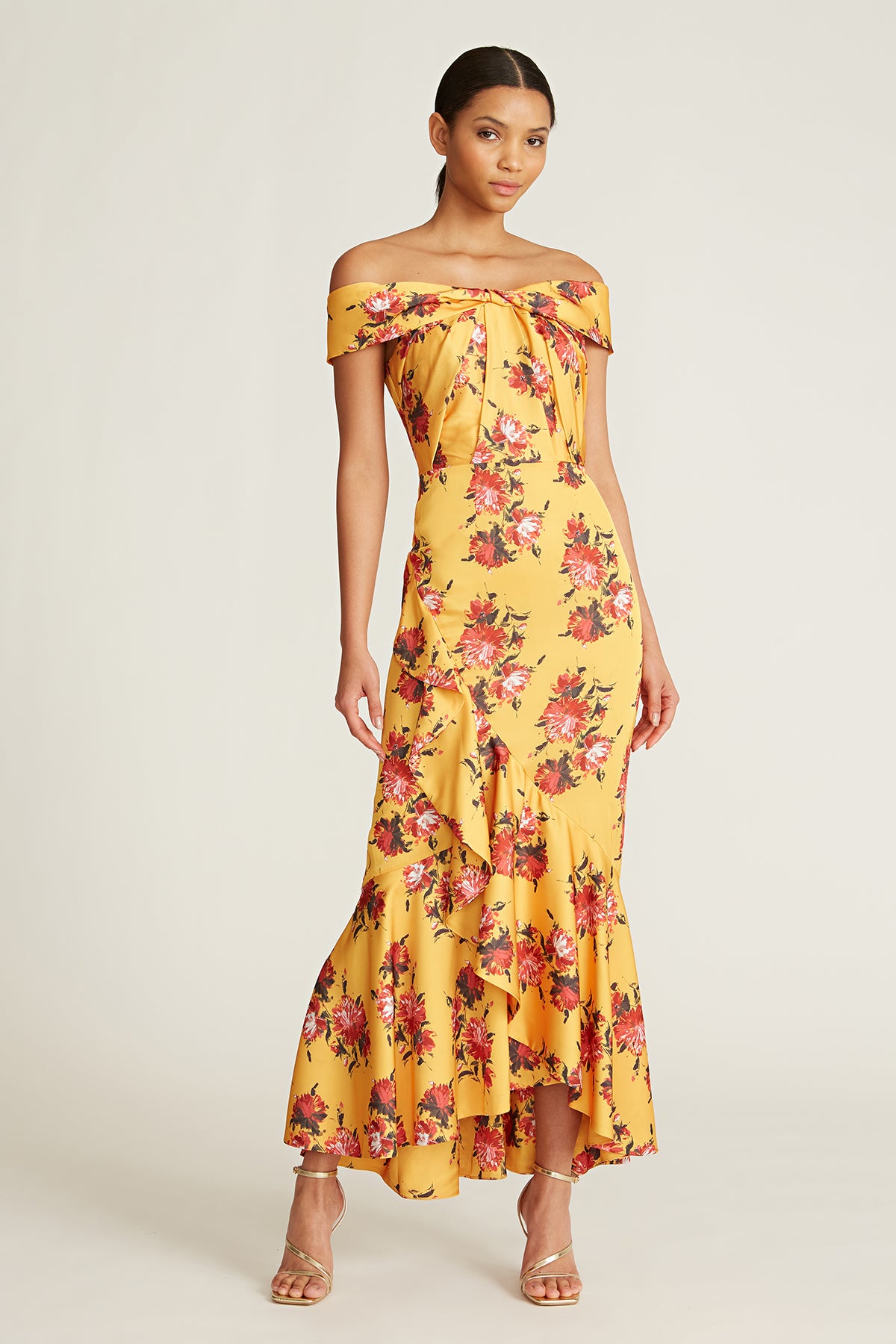 Theia Couture Floral Midi Dress - Dresses